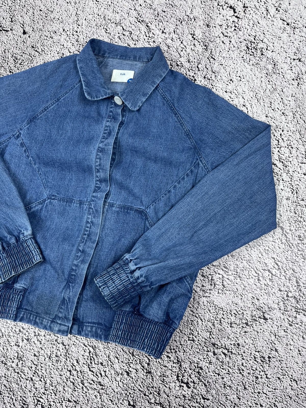 Folk Vintage Folk Denim Bomber Jacket Size M / US 6-8 / IT 42-44 - 3 Thumbnail