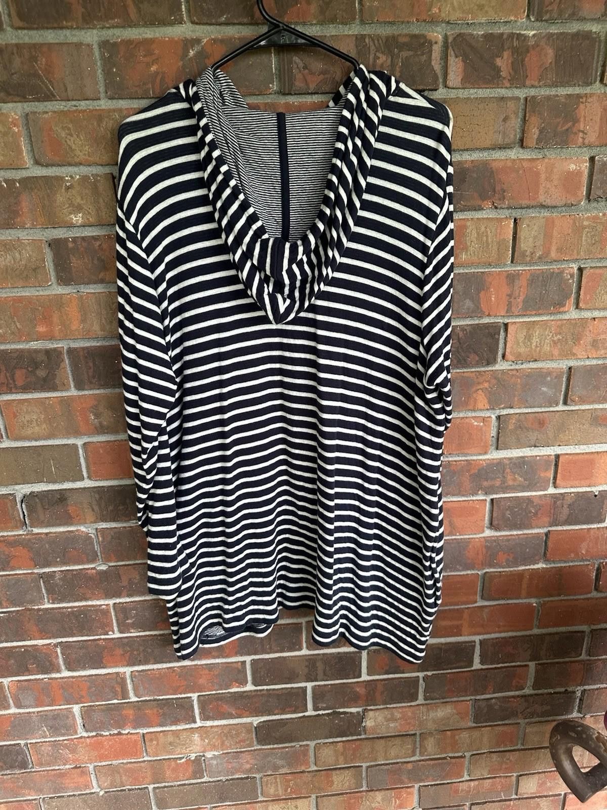 Designer J Jill XL Striped Tunic Dress 100% Cotton Size XL / US 12-14 / IT 48-50 - 9 Thumbnail