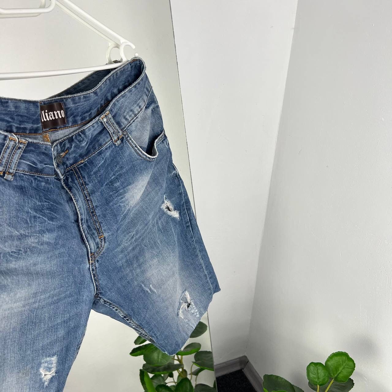 John Galliano Galliano Denim Shorts Y2k Jeans Distressed Baggy Size US 34 / EU 50 - 2 Thumbnail