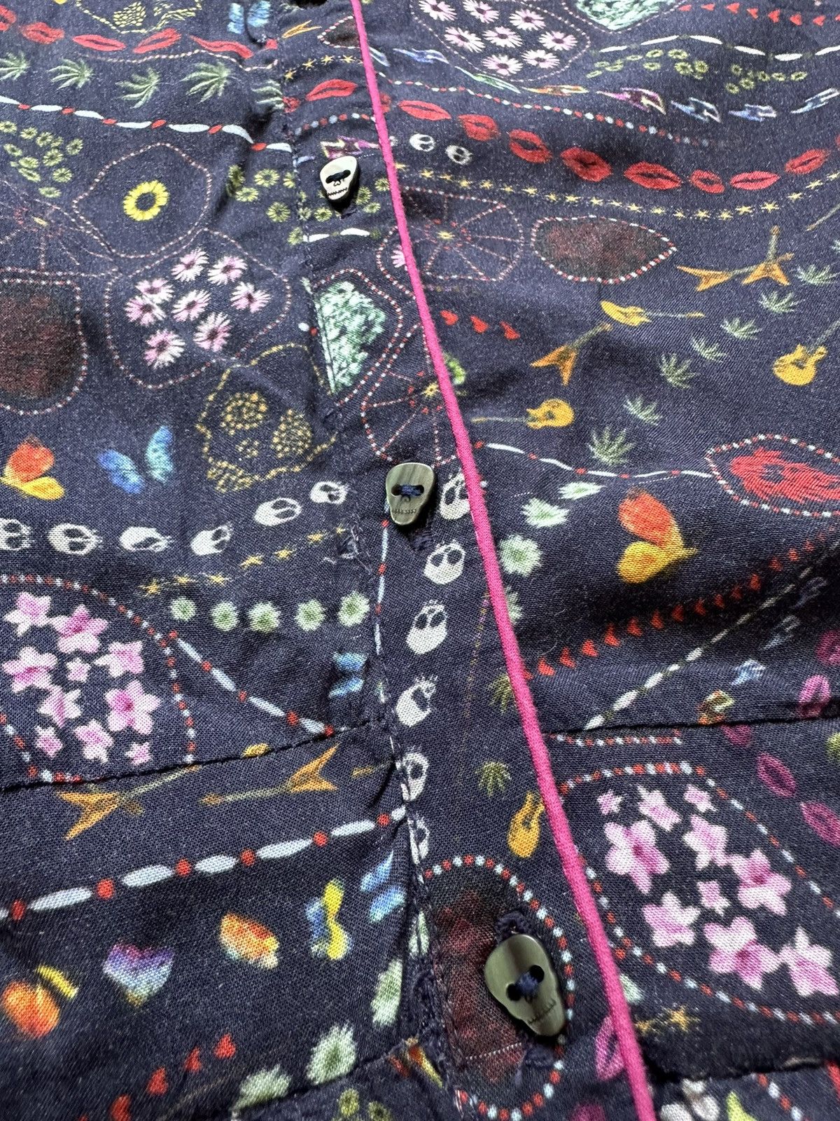 Zadig & Voltaire Zadig & Voltaire Floral Skull Print Long Sleeve Skater Dress Size M / US 6-8 / IT 42-44 - 8 Thumbnail