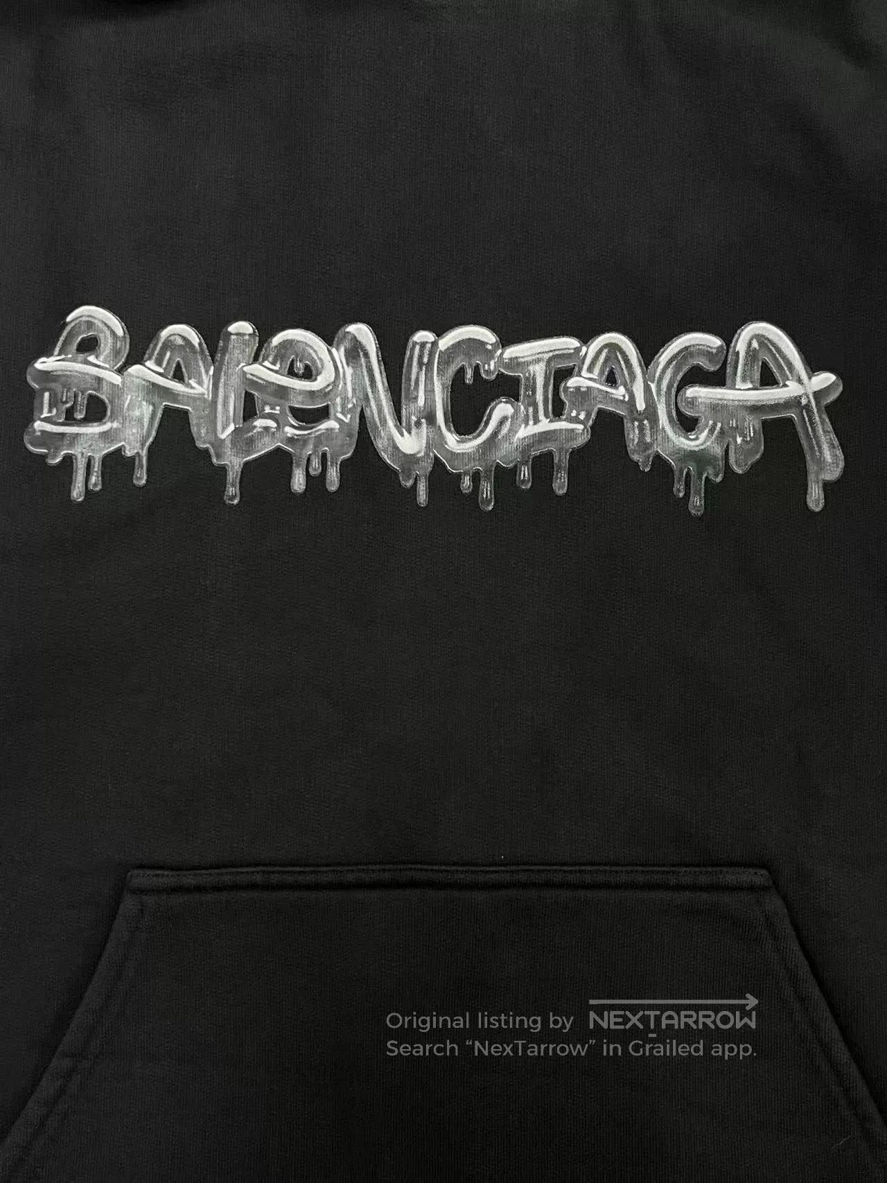 Balenciaga Balenciaga Black Logo Fleece Hoodie Men's. Size US M / EU 48-50 / 2 - 3 Thumbnail