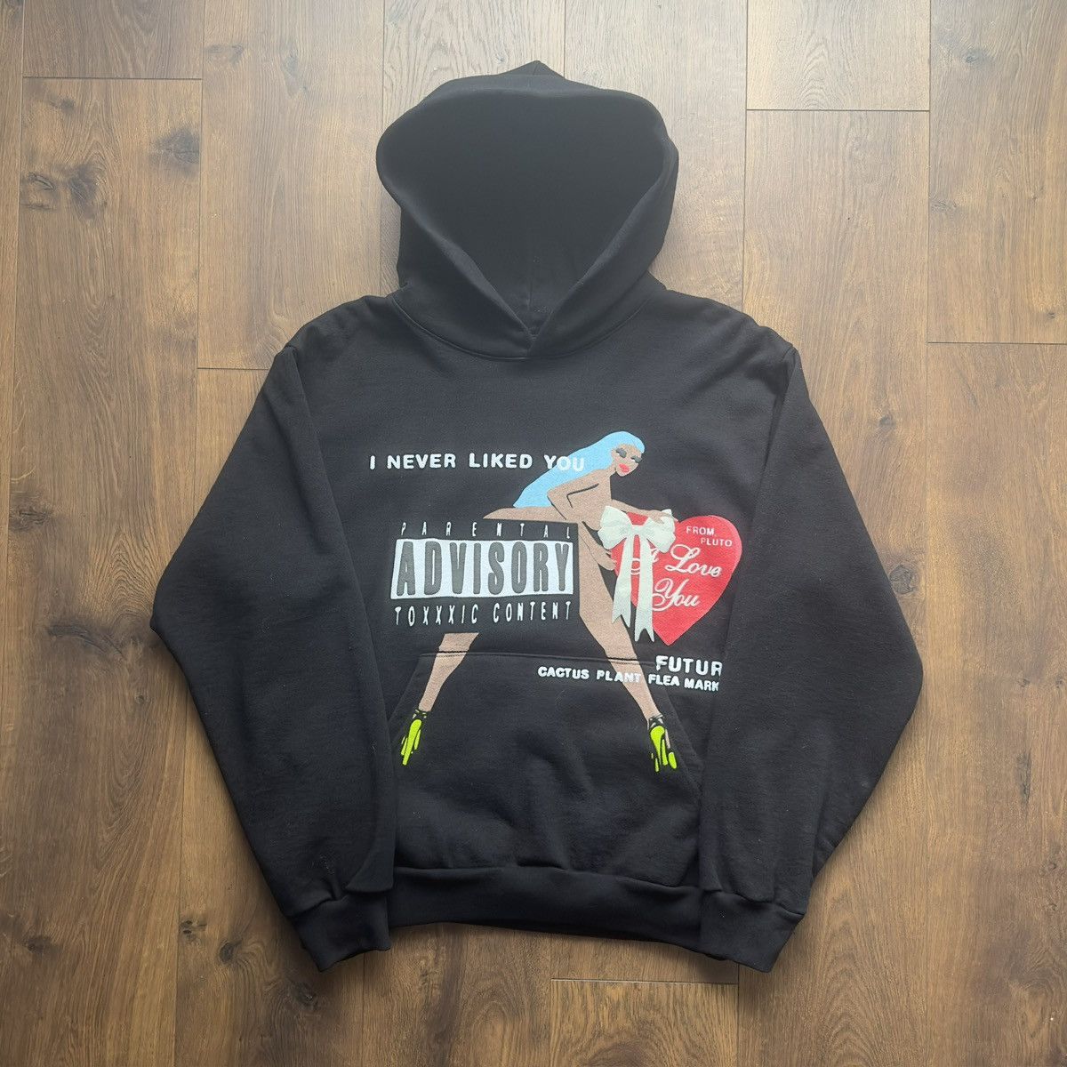 image of Cactus Plant Flea Market x Future Cpfm X Future ‘I Love You’ Hoodie in Black, Men's (Size Medium)