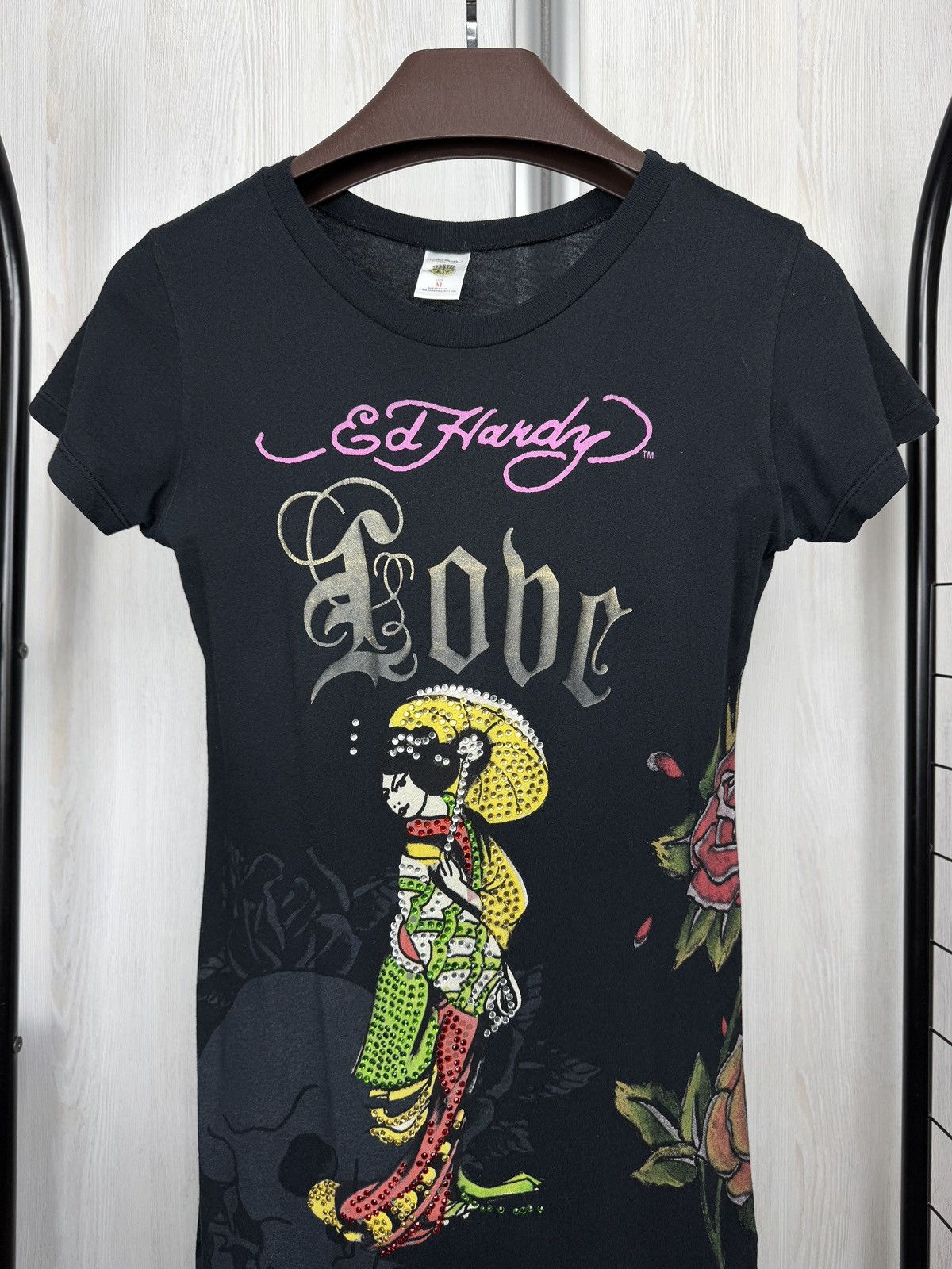 Ed Hardy Rare print vintage “Love” Long T-shirt Ed Hardy made in USA Size M / US 6-8 / IT 42-44 - 3 Thumbnail