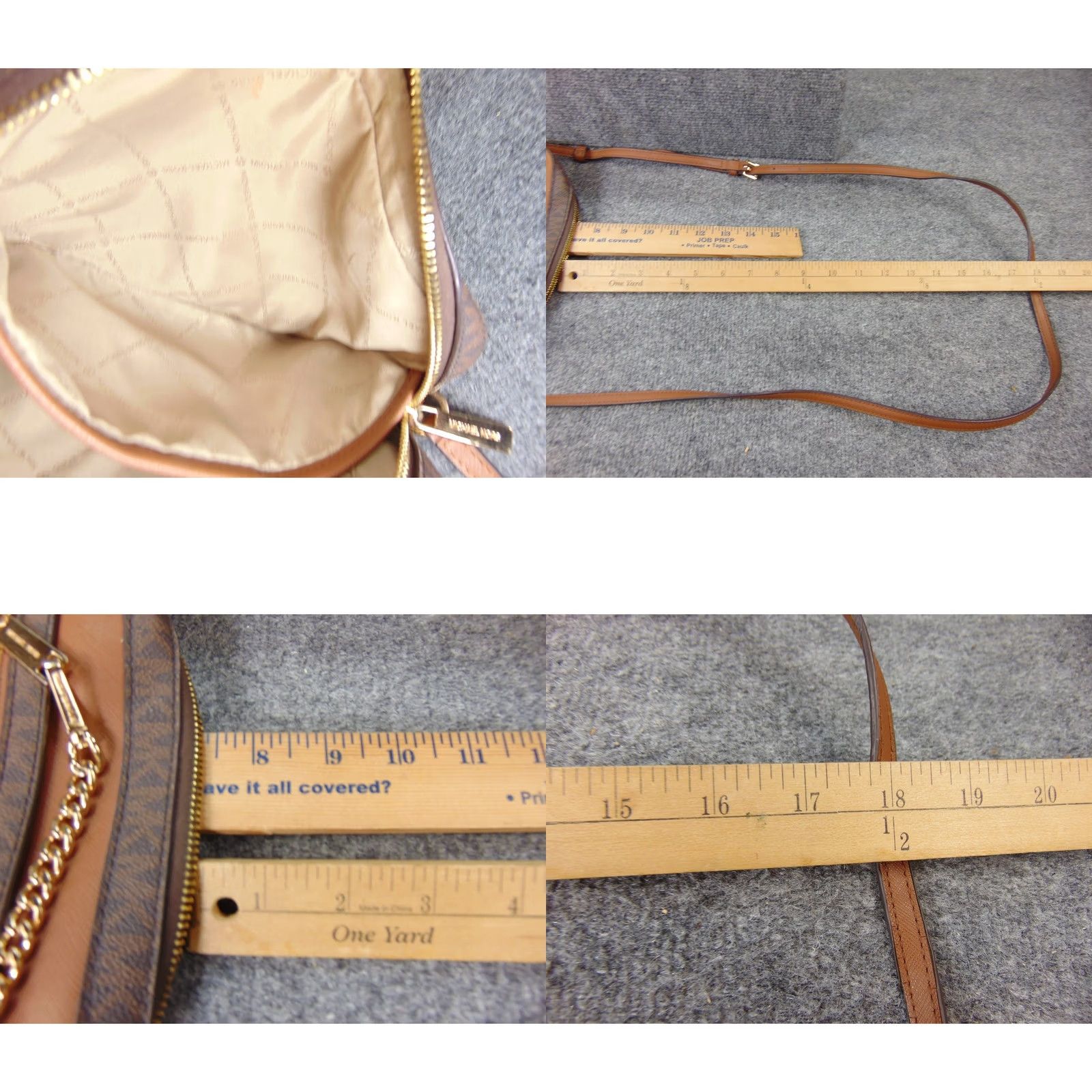 Michael Kors Michael Kors Jet Set Brown Monogram Crossbody Bag Chain Accent 35S1GTTC9B Size ONE SIZE - 9 Thumbnail
