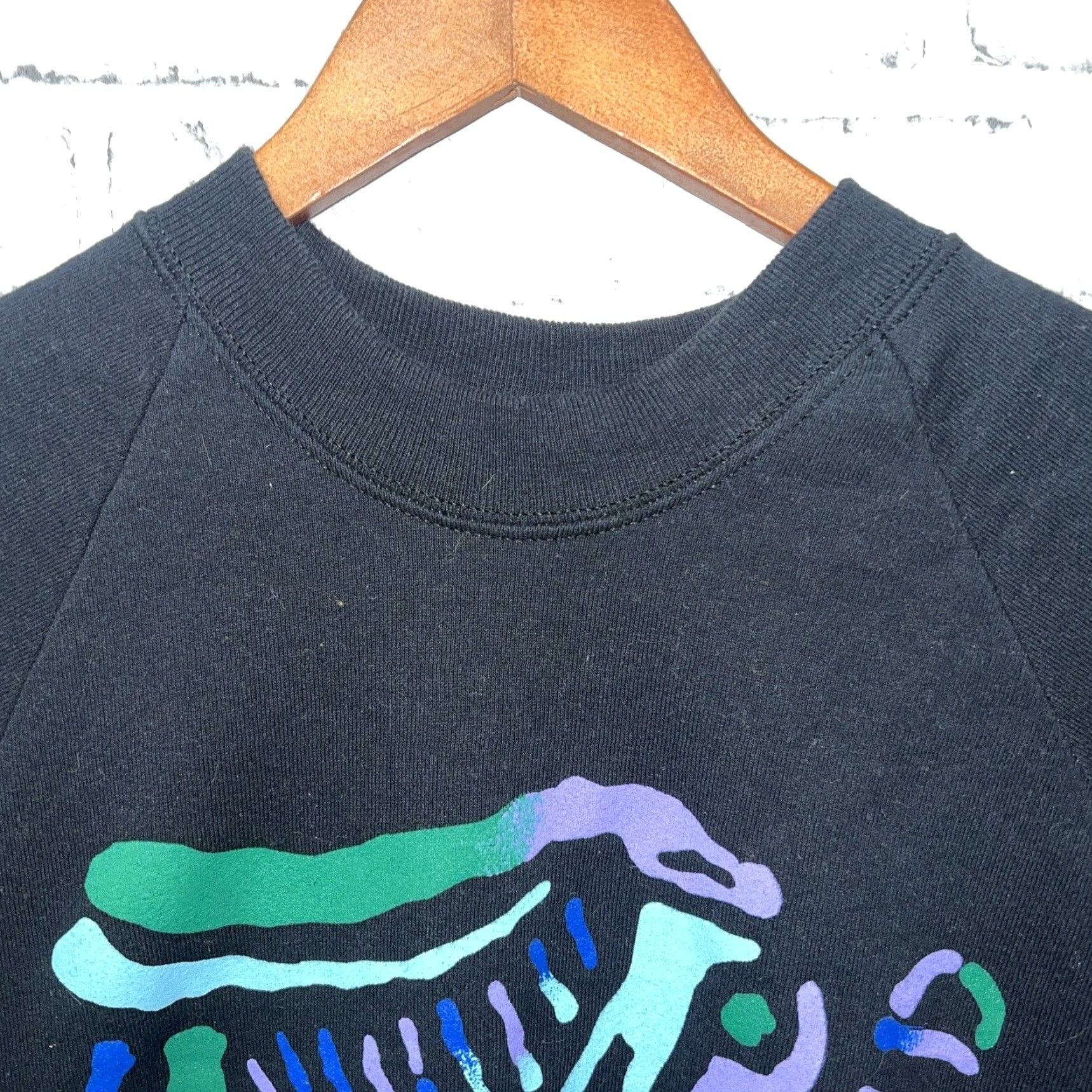 Vintage VTG Blarney Woolen Mills Black Ireland Pullover Mens Size L Sweater Ribbed Cuffs Hem Regular Fit Size US L / EU 52-54 / 3 - 3 Thumbnail