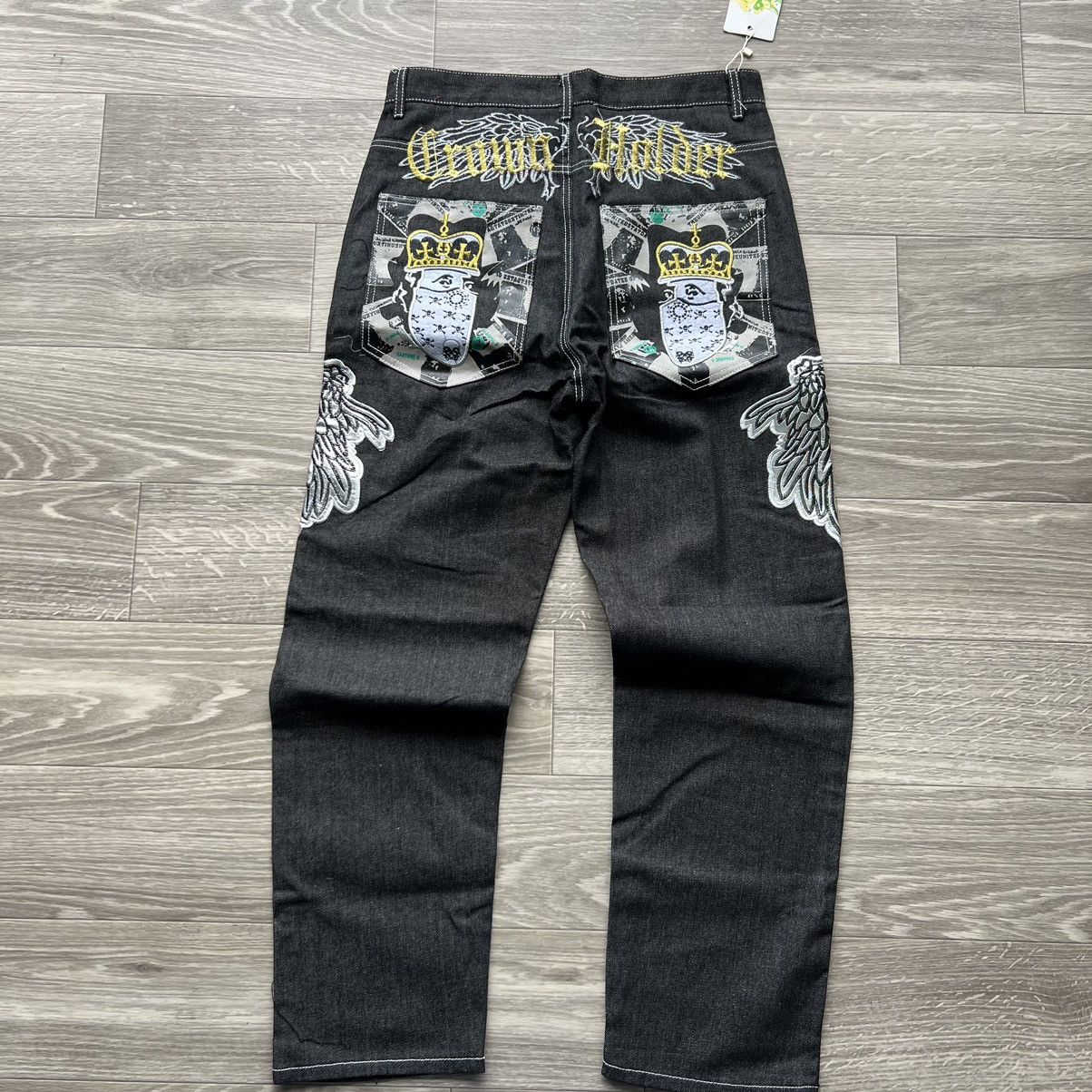 image of Crazy Vintage Y2K Ed Hardy Jnco Style Jeans in Denim, Men's (Size 34)