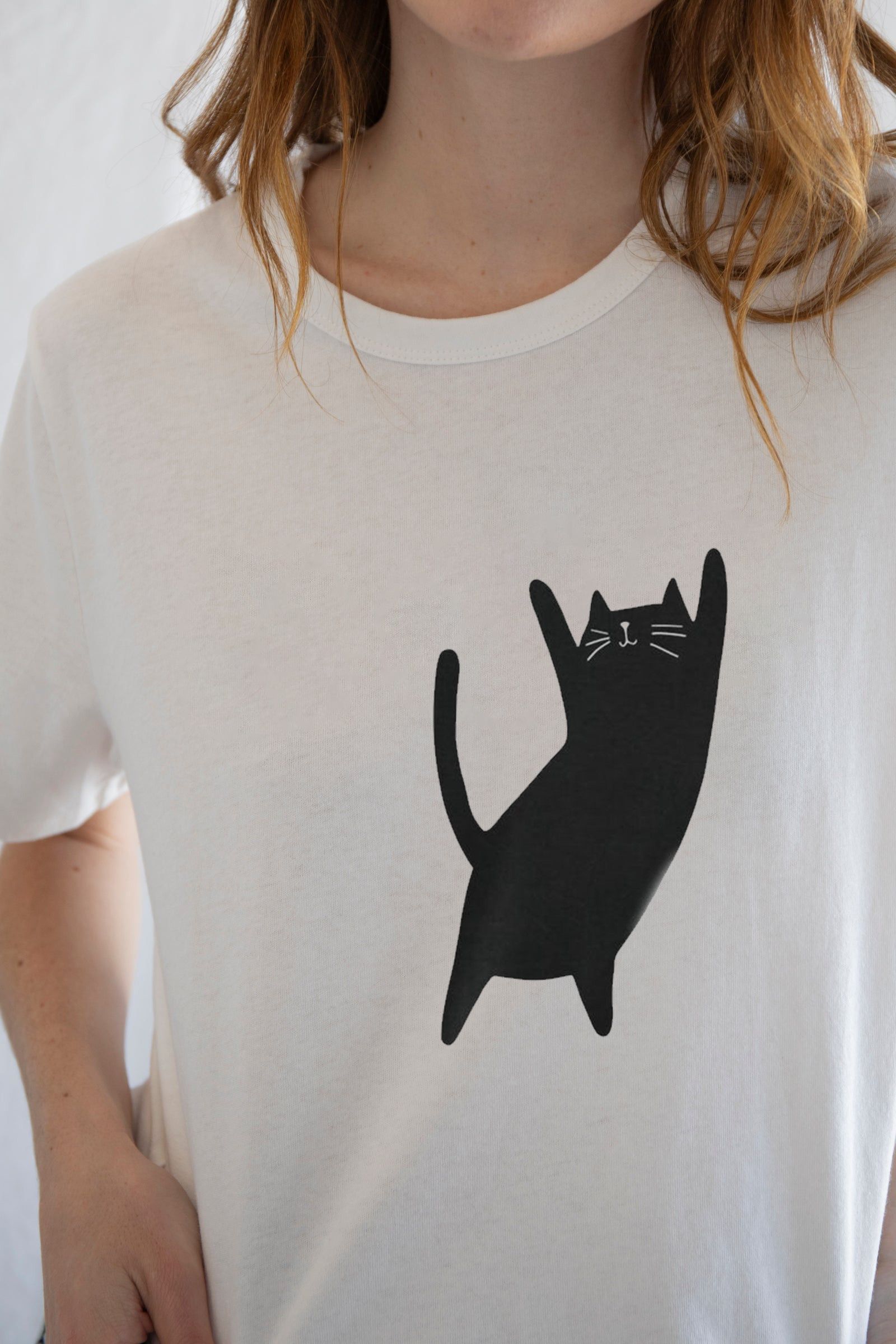 Designer × Vintage Big Stretch in Black Tee | Minimal Graphic T-Shirt Size M / US 6-8 / IT 42-44 - 3 Thumbnail