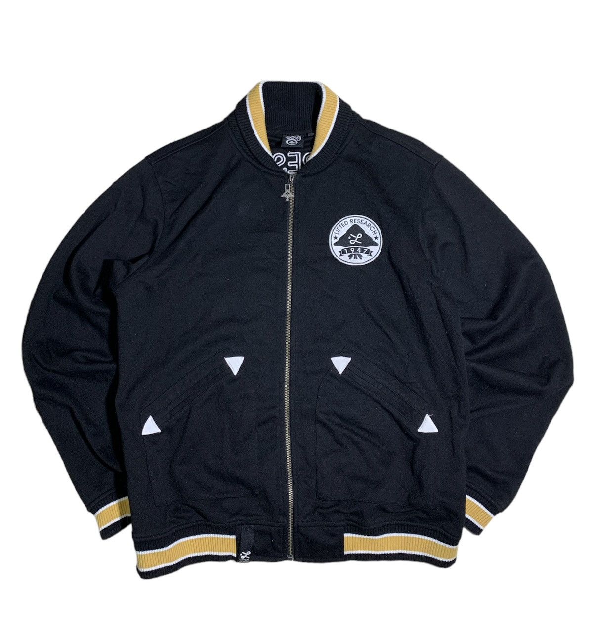 image of Lifted Research Group Varsity Zipper Jacket in Black, Men's (Size Medium)