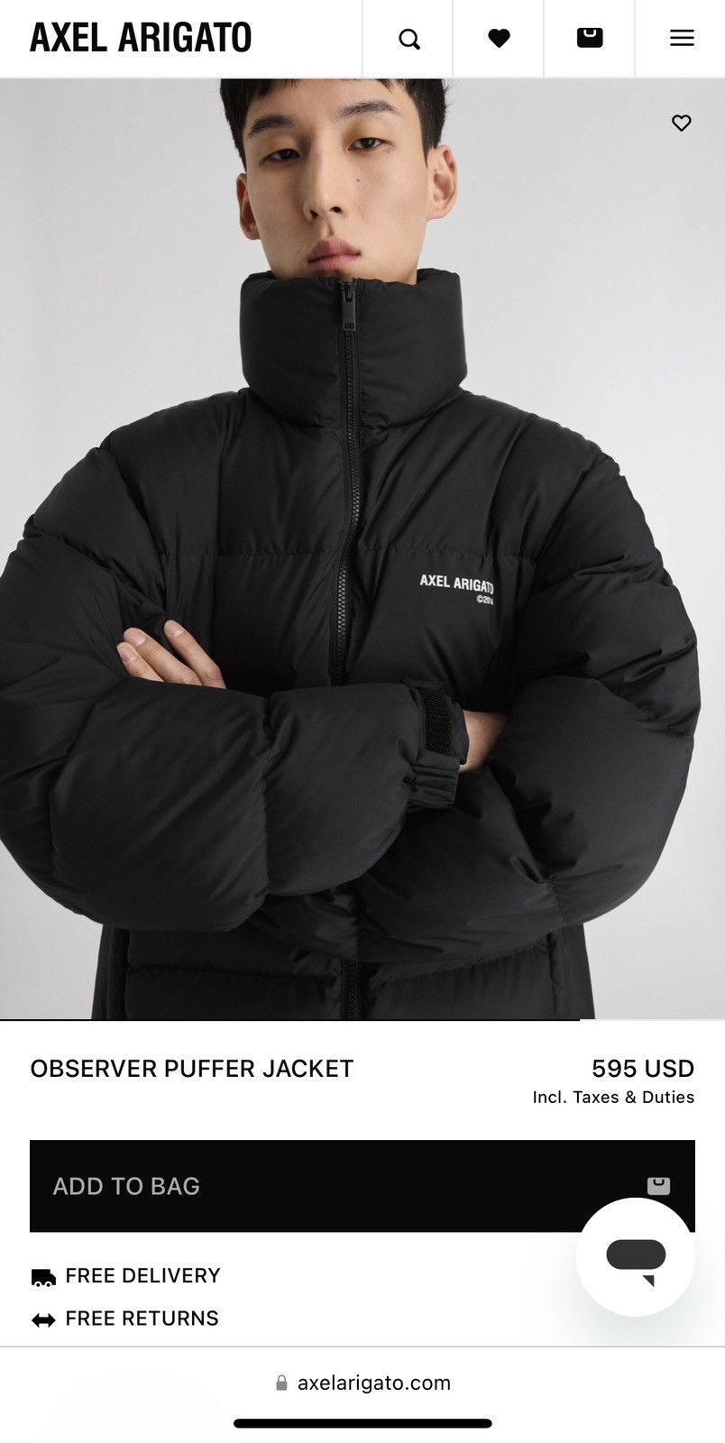 Axel Arigato Black Observer Puffer Size L Size US L / EU 52-54 / 3 - 3 Thumbnail