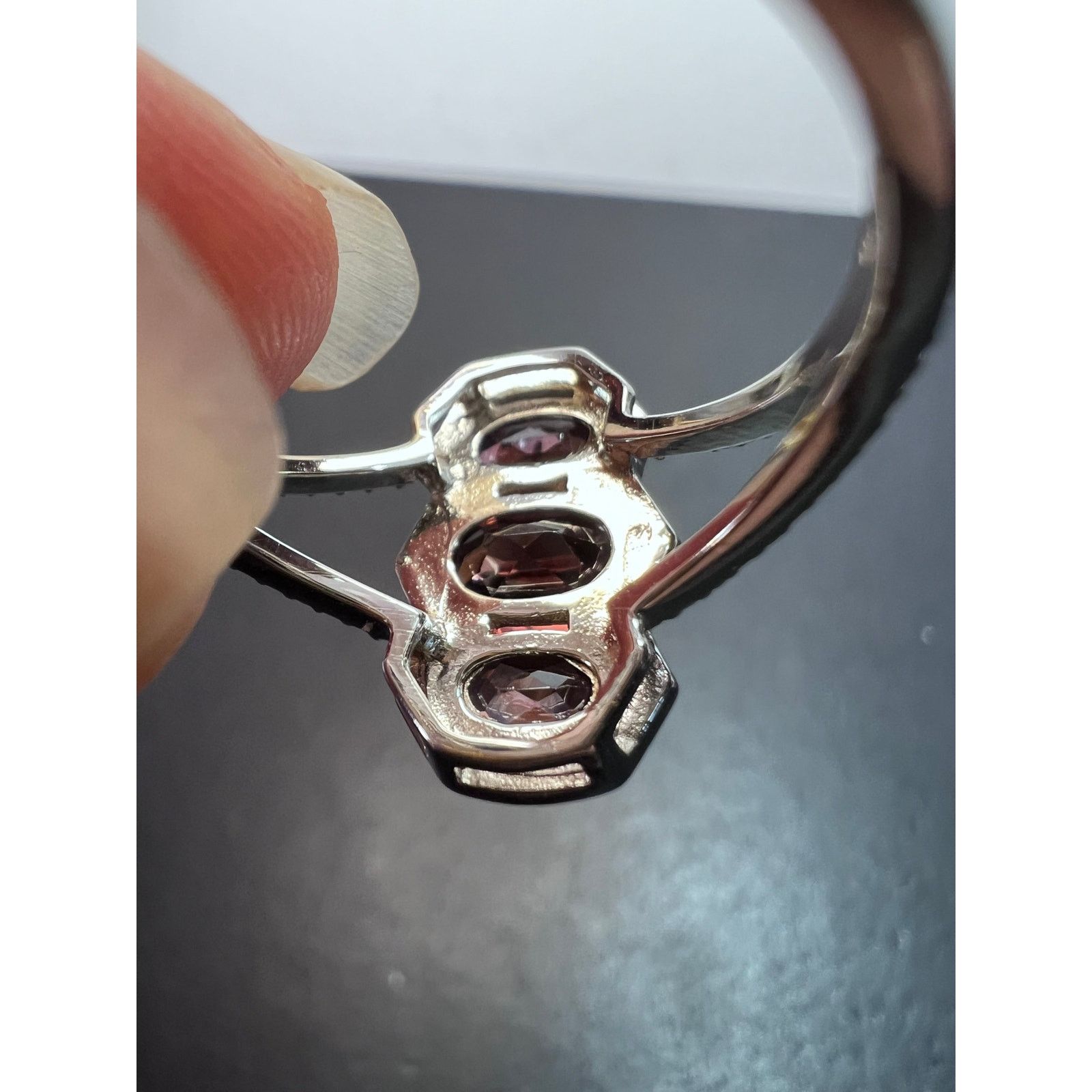 Other Red zircon 3 stone sterling silver ring size 9 Size ONE SIZE - 8 Thumbnail