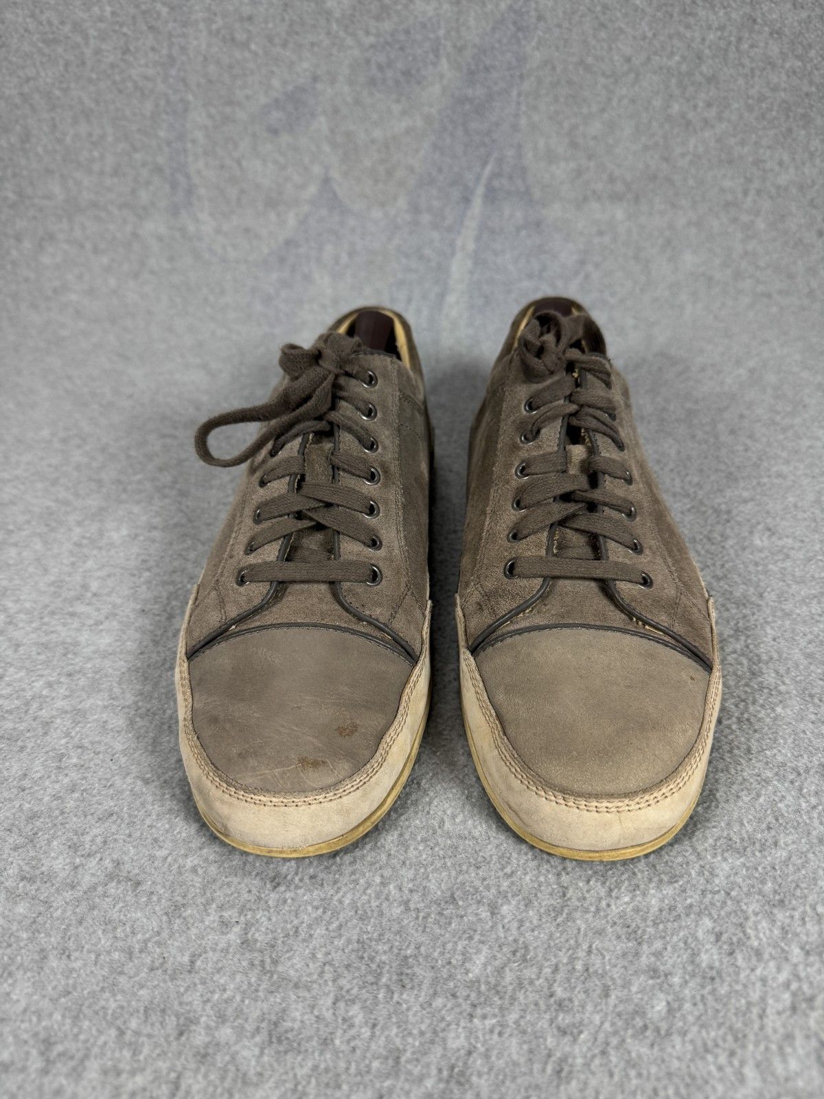 John Varvatos Gray Suede Low Top Sneakers John Varvatos USA Mens 9.5 Size US 9.5 / EU 42-43 - 4 Thumbnail