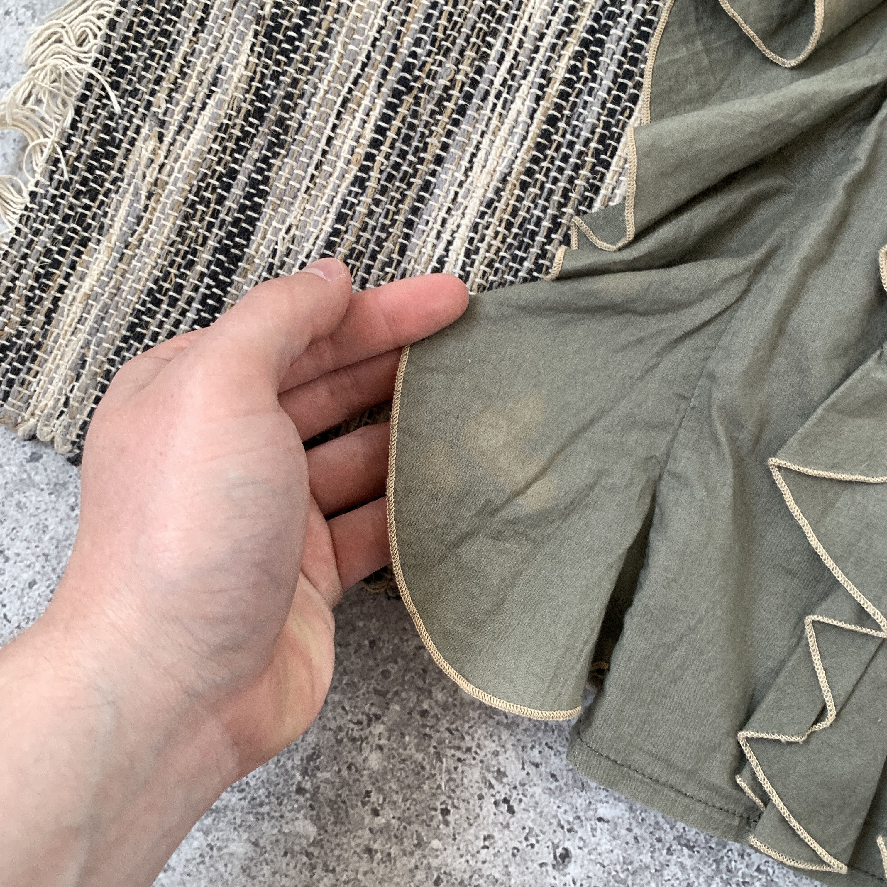 Japanese Brand Vintage Y2K Grunge Women's Khaki Olive Mini Skirt Size 27" / US 4 / IT 40 - 8 Thumbnail