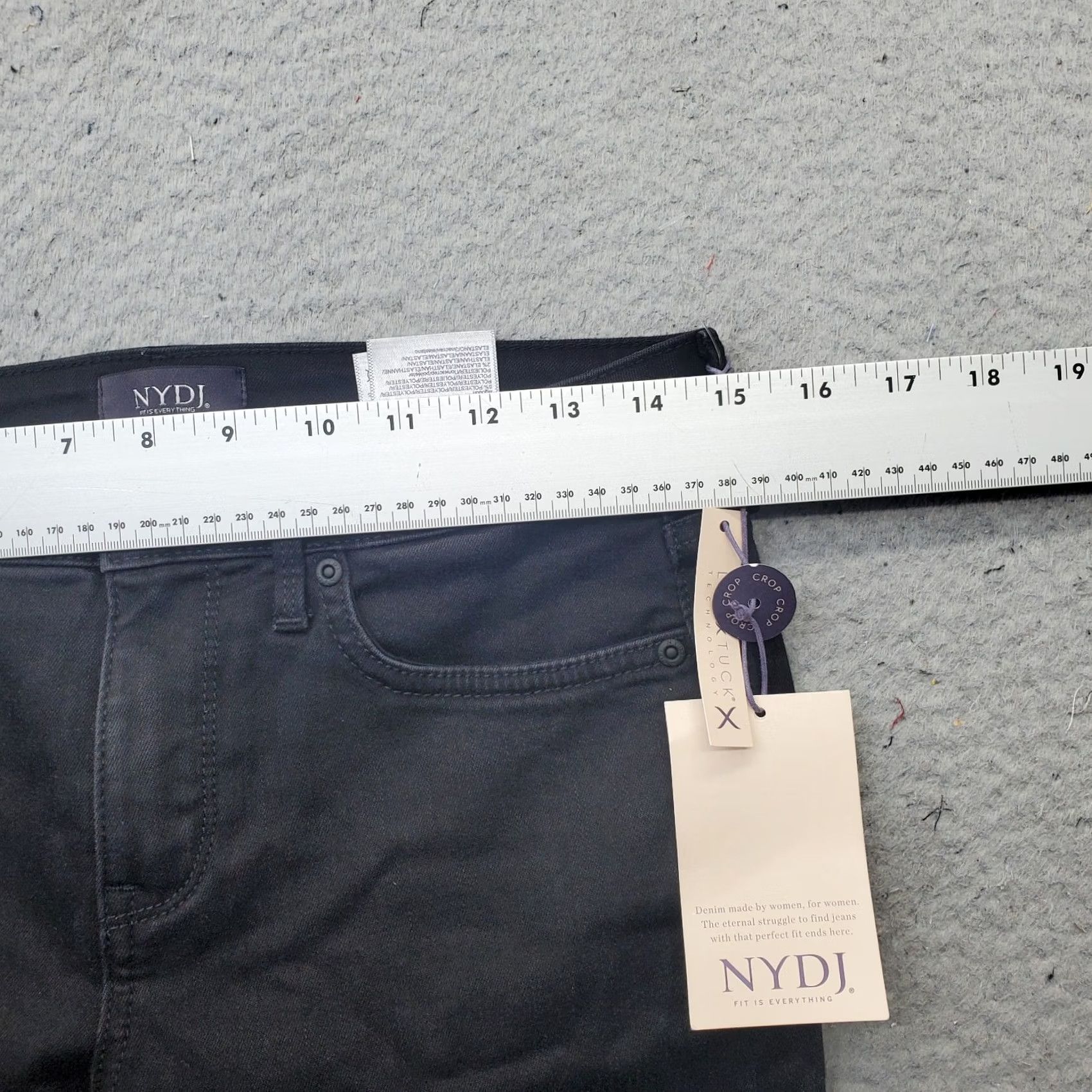 NYDJ NYDJ Womens Capri Jeans 4 Black Denim Lift Tuck Stretch Raw Hem Cropped Outdoor Size 27" / US 4 / IT 40 - 6 Thumbnail