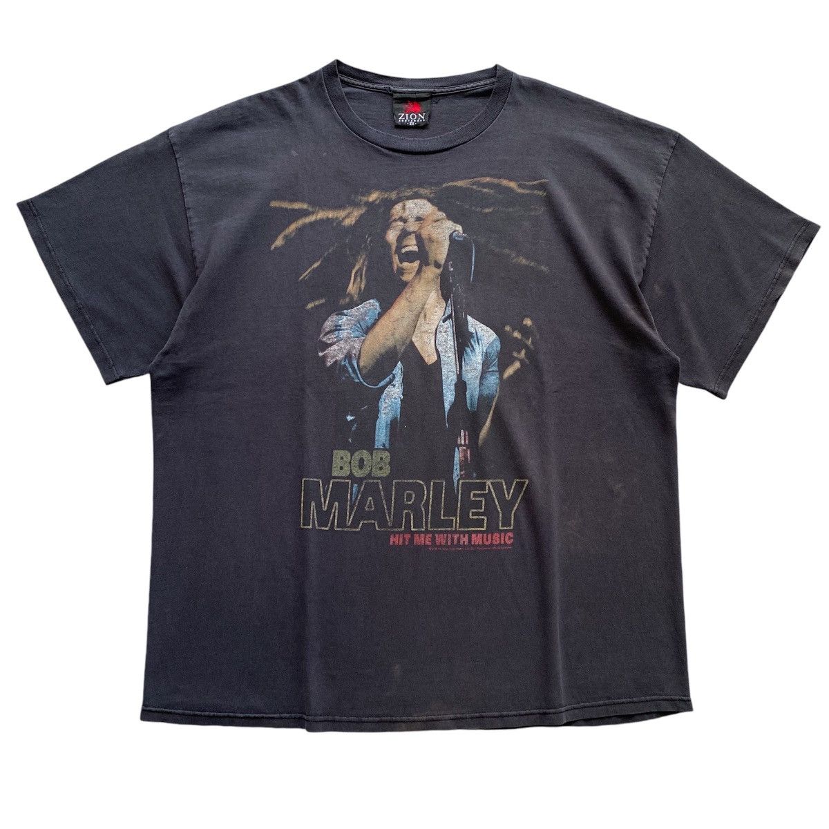 Band Tees × Bob Marley × Zion Rootswear Vintage Bob Marley Sun Faded Tshirt Zion Tag Made in Usa Size US XXL / EU 58 / 5 - 1 Thumbnail