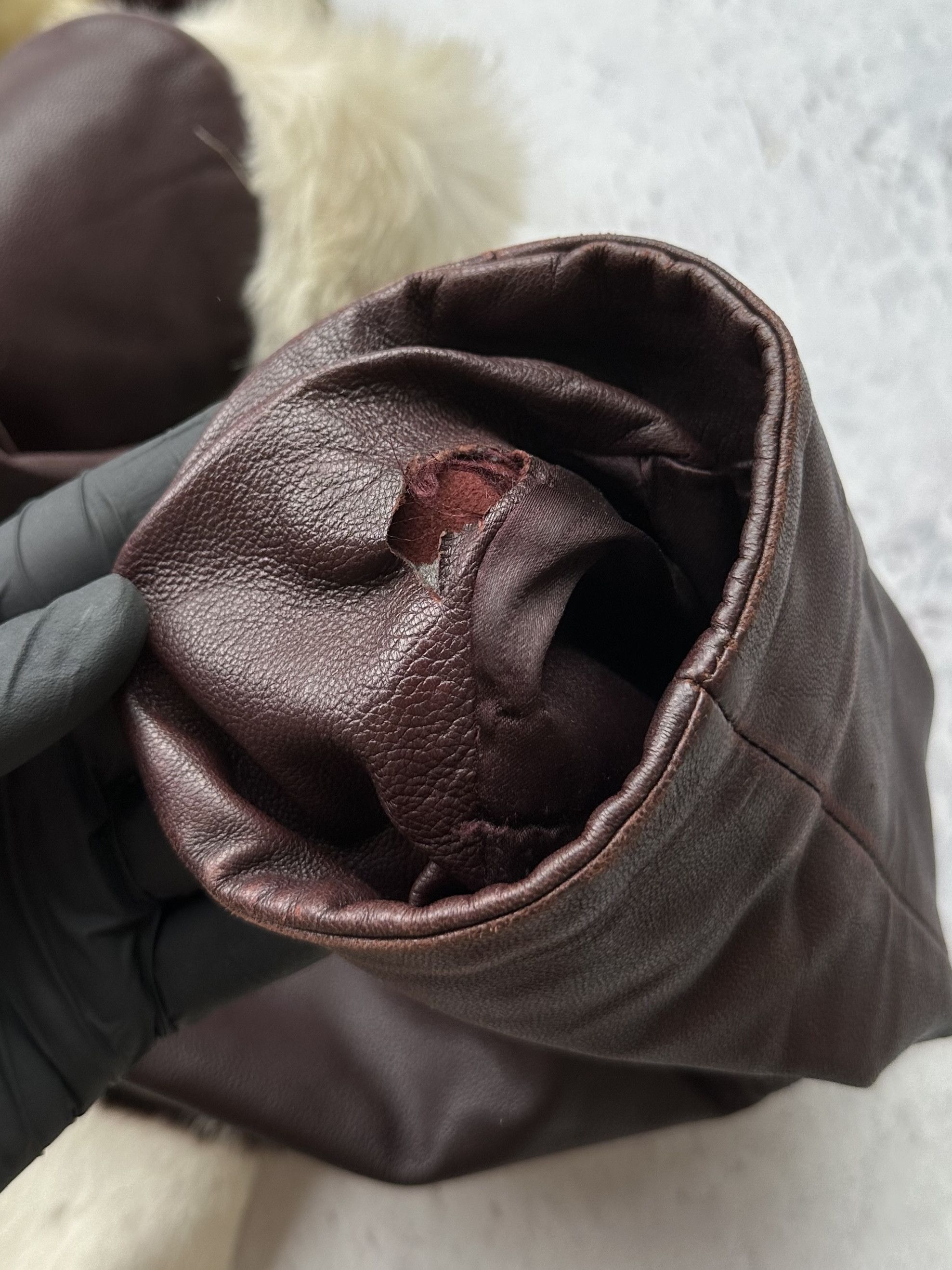 Vintage Vintage Leather/Real Fur Jacket A109D15(471) Size M / US 6-8 / IT 42-44 - 6 Thumbnail