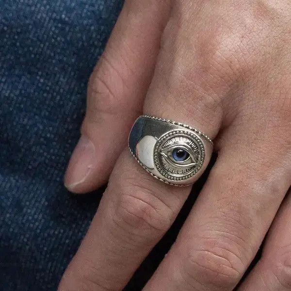 Japanese Brand × Vintage Silver Eye Ring Size 7 8 9 10 Size ONE SIZE - 4 Thumbnail