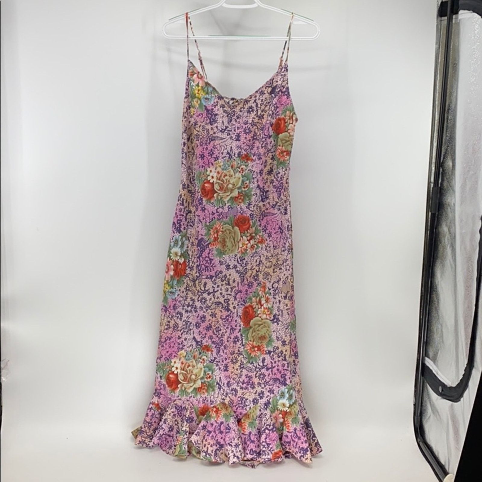 Vintage Vintage Y2K adjustable straps midi summer dress keyhole back Size L / US 10 / IT 46 - 1 Thumbnail
