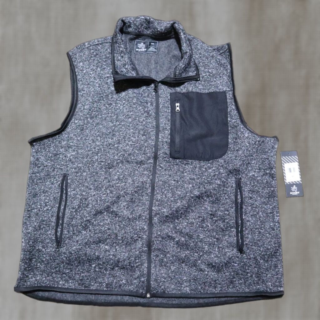 Vintage Rugby University Vest Hoodie Shirt Men's Big & Tall 2X Gray Zip Hooded Winter University - Mens Size US XXL / EU 58 / 5 - 1 Thumbnail