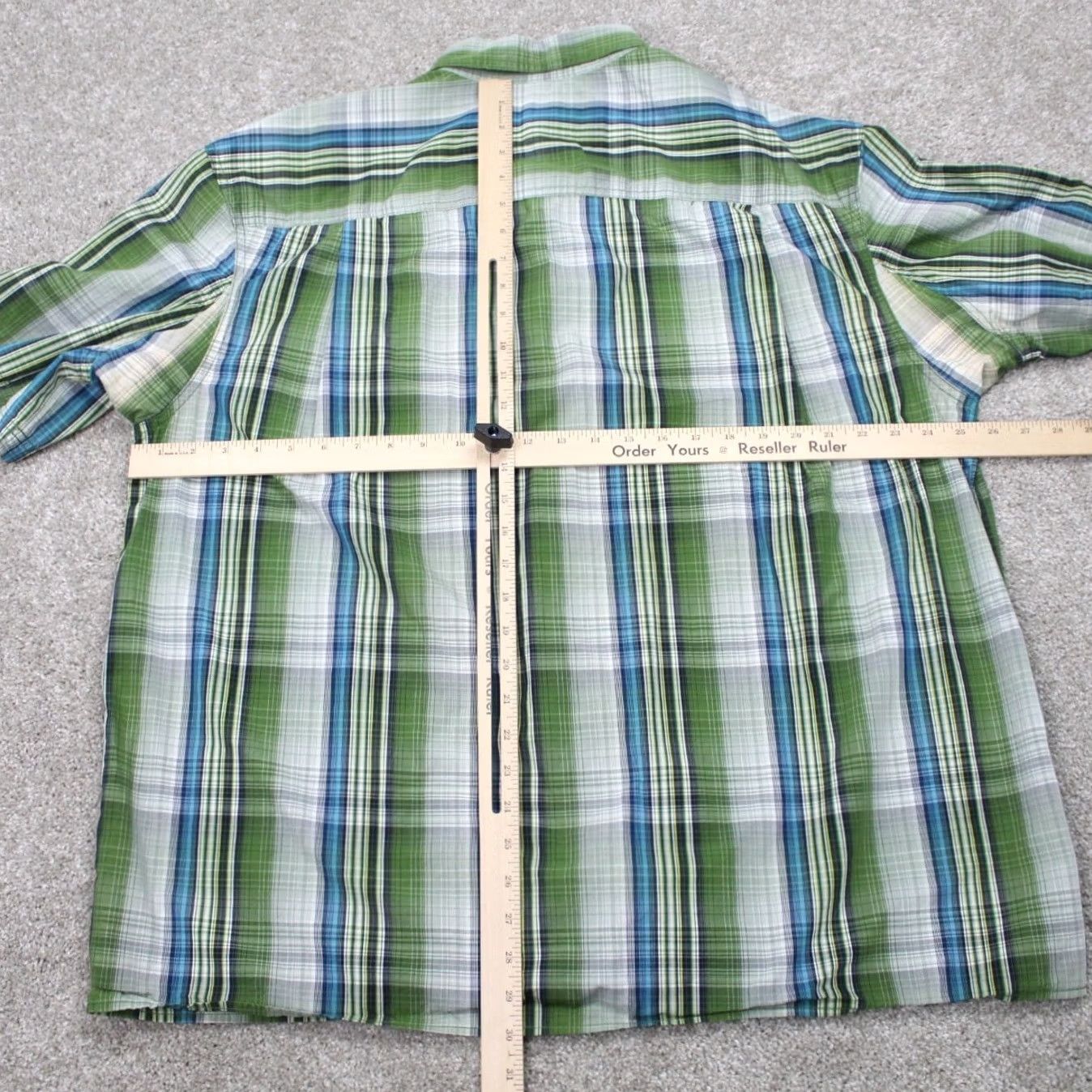Vintage Duluth Mens XL Button-Up Plaid Shirt Green/Blue/White Cotton Short Sleeve Casual/Workwear, Breathable, Pockets, 26 Chest, Regular Fit, Vintage N/A Size US XL / EU 56 / 4 - 7 Thumbnail