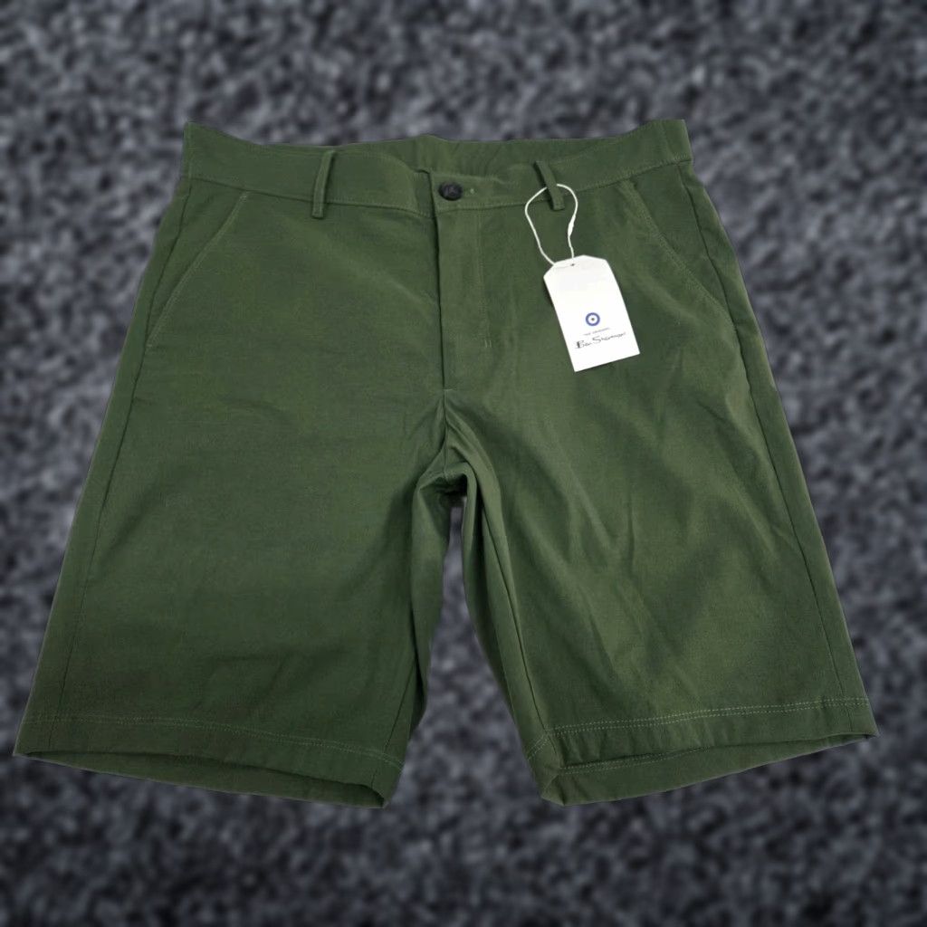Ben Sherman Ben Sherman Men’s Hybrid Motion Shorts Forest Green 32 Chino 8in Pockets Zipper Button Regular Fit Size US 32 / EU 48 - 1 Thumbnail