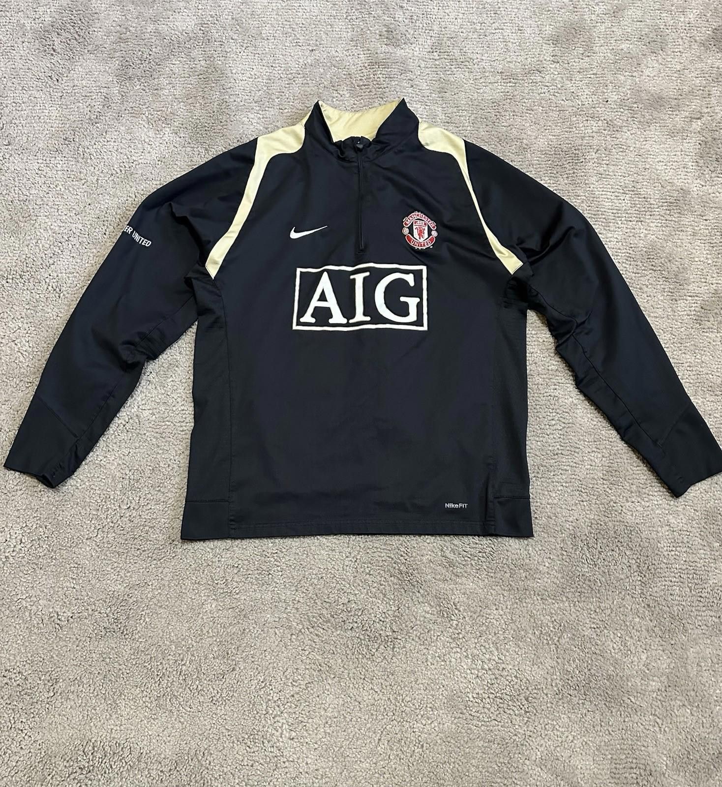 Nike 2007-08 Manchester United 1/4 Football Soccer Zip Sweat Top Size US M / EU 48-50 / 2 - 1 Thumbnail