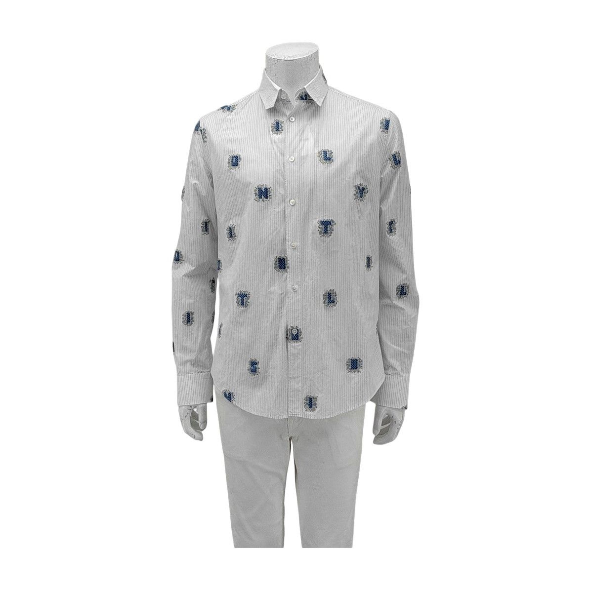Louis Vuitton Louis Vuitton Pixel Graphic Striped Shirt M Size US M / EU 48-50 / 2 - 1 Thumbnail
