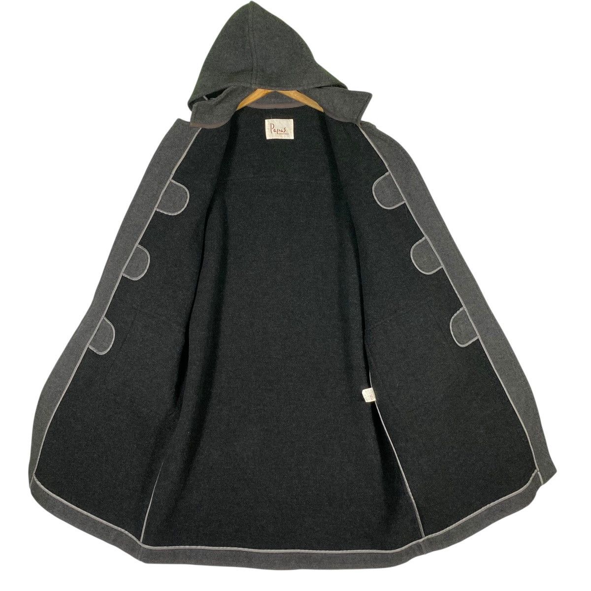 Japanese Brand Vintage Papas Duffle Coat Wool Hoodie Toggle Button Jacket Size US L / EU 52-54 / 3 - 6 Thumbnail