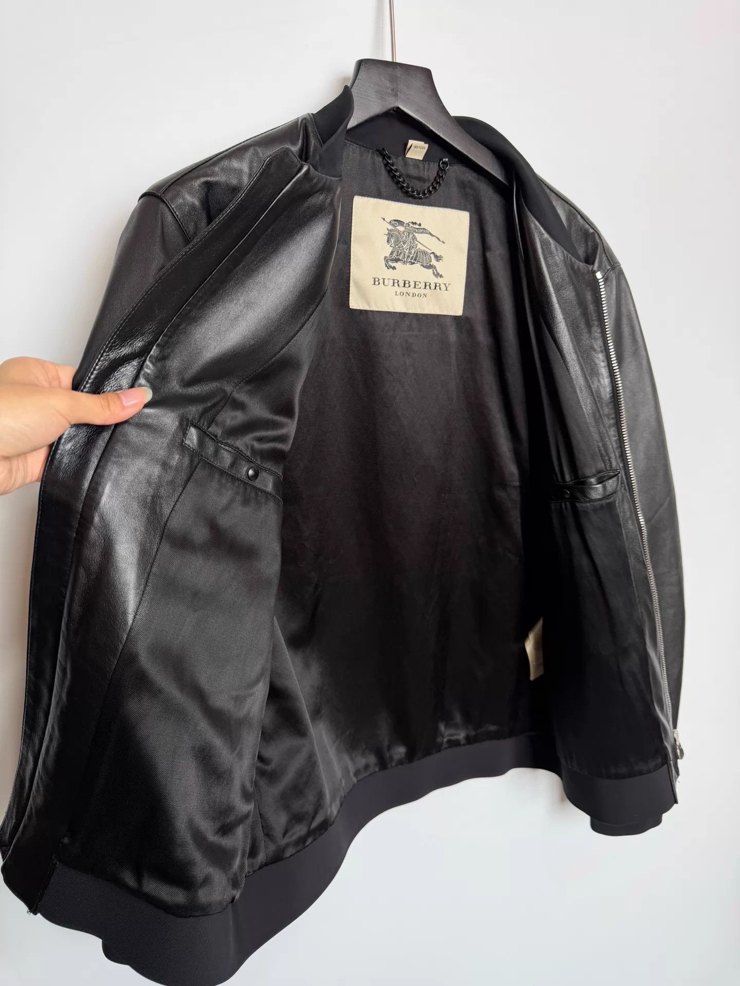 Burberry Burberry Black Lambskin Leather Jacket 52 Size US L / EU 52-54 / 3 - 5 Thumbnail