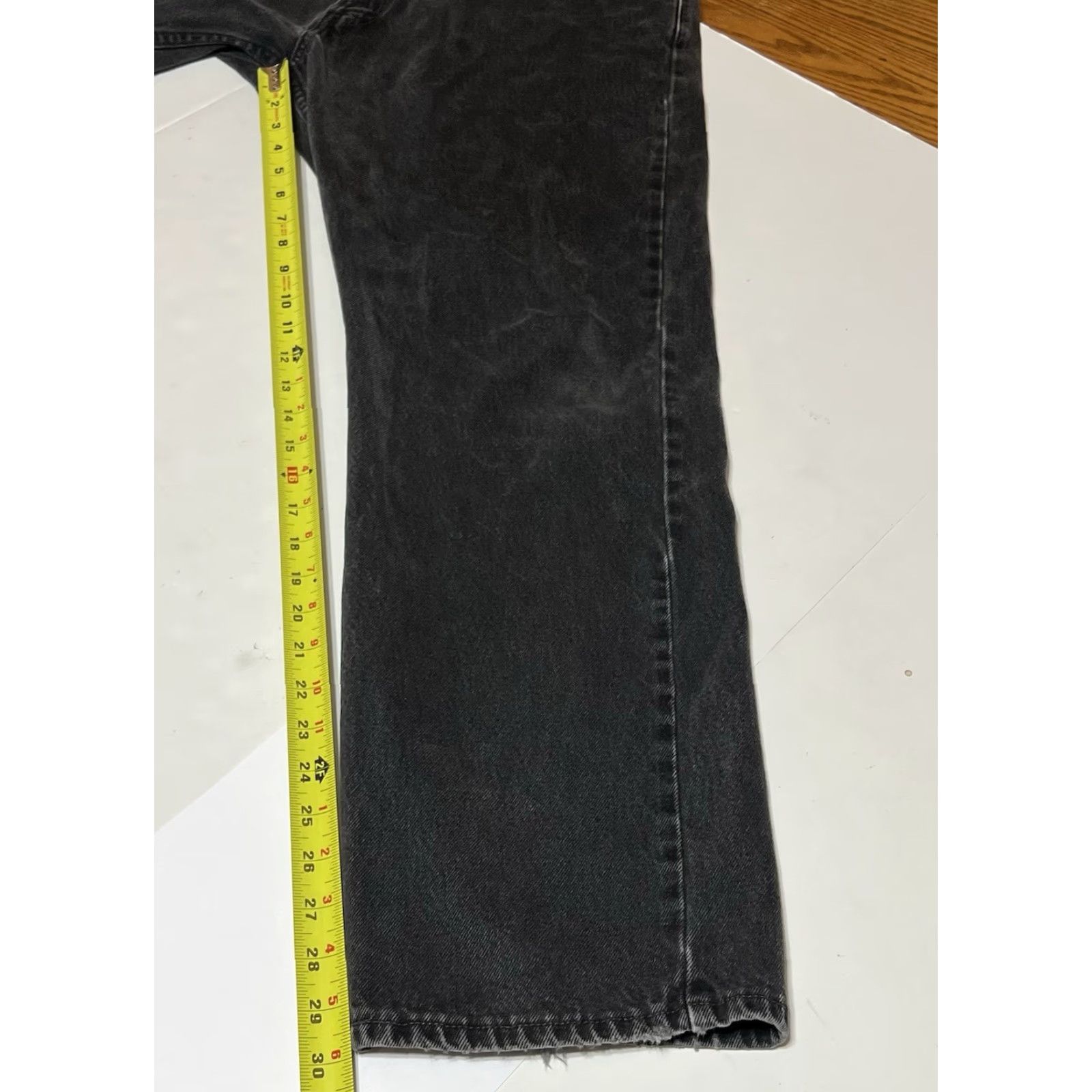 Levi's Levi's 505 Jeans Mens Regular Straight 36x30 Black Distressed Y2K USA 5-Pocket Denim 30 In Inseam Zip Button Closure Store Listing Size US 36 / EU 52 - 5 Thumbnail