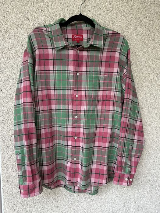 Supreme Supreme Plaid Flannel Shirt Pink | Grailed