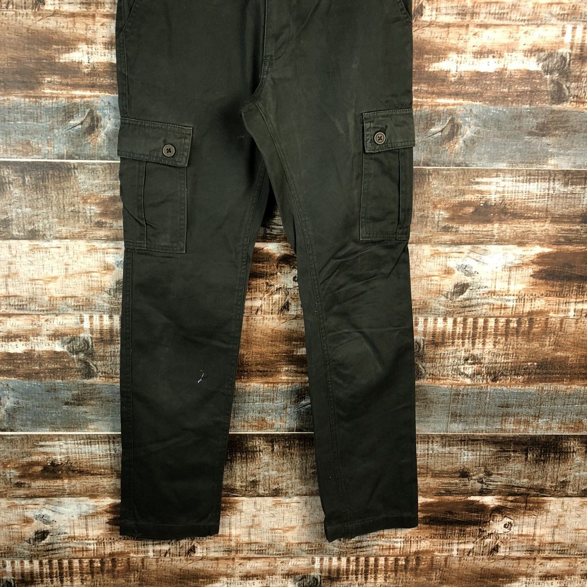 Japanese Brand Imp green Cargo buckle back utility Multipocket Pants #A2434 Size US 28 / EU 44 - 3 Thumbnail