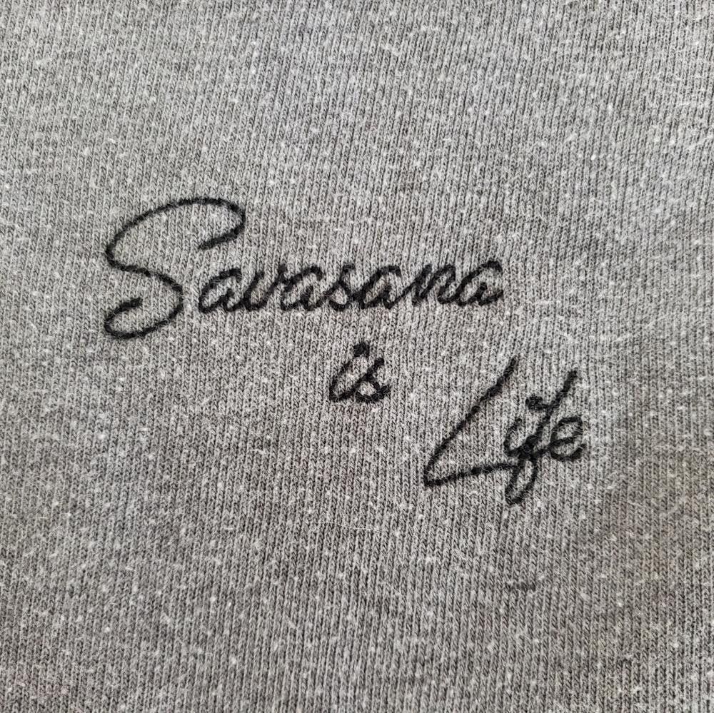 Designer Grey Savasana Is Life Cropped Sweater Long Sleeve Size S / US 4 / IT 40 - 3 Thumbnail