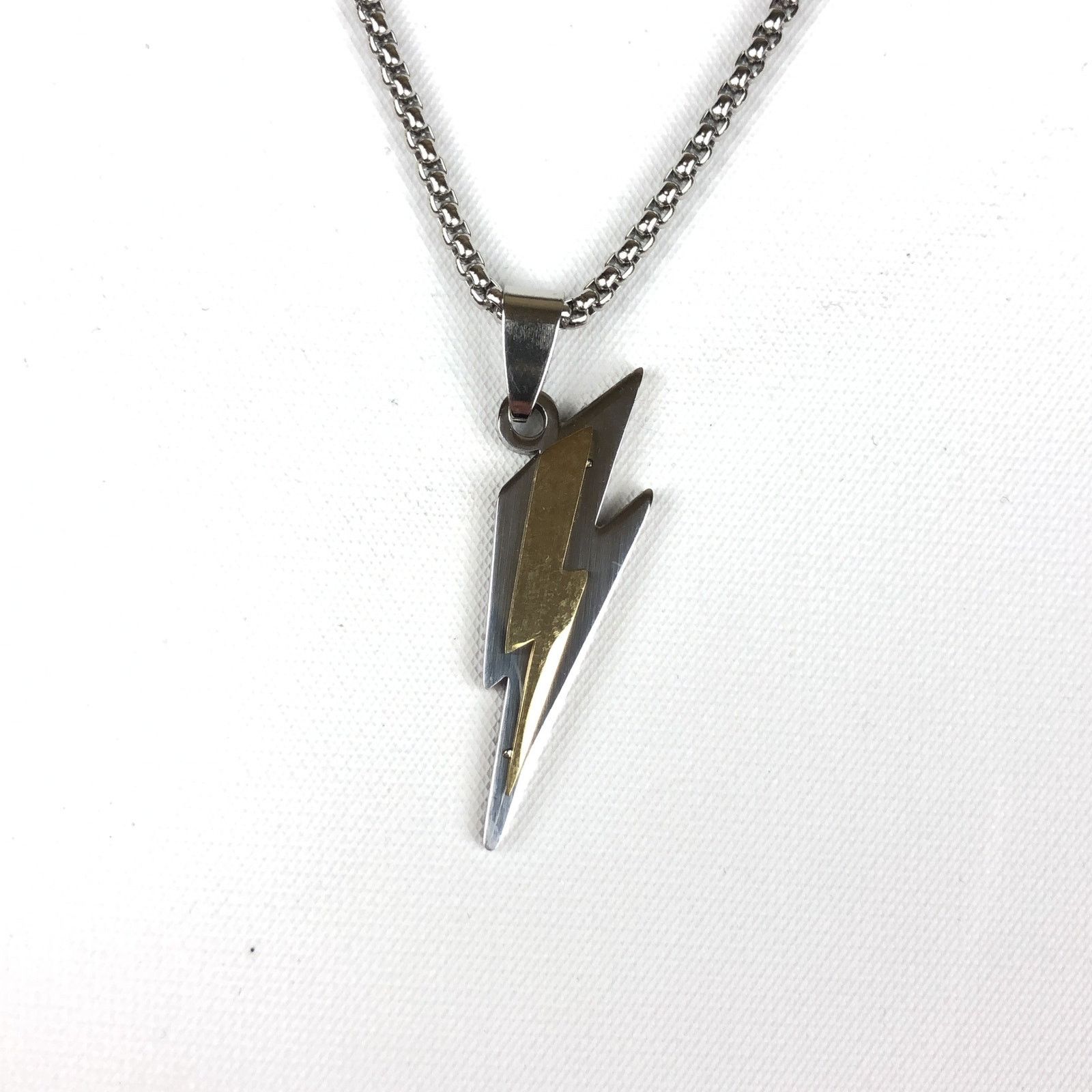 Jewelry Bolt Pendant Y2K Necklace Opium Chain Punk Gotch in Silver, Men's