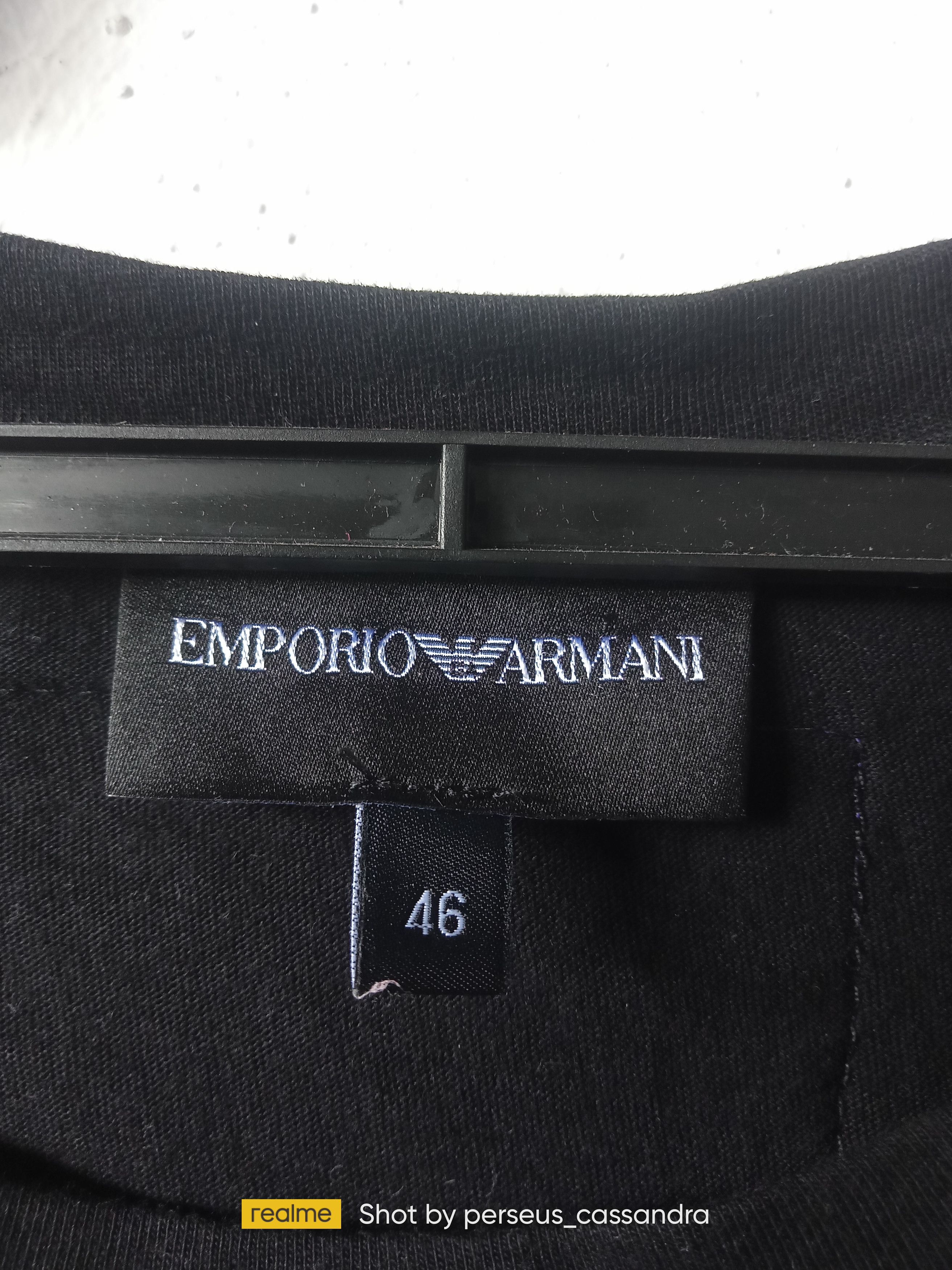 Emporio Armani Emporio Armani Sequin Spellout Black Oversized Tee Size L / US 10 / IT 46 - 3 Thumbnail