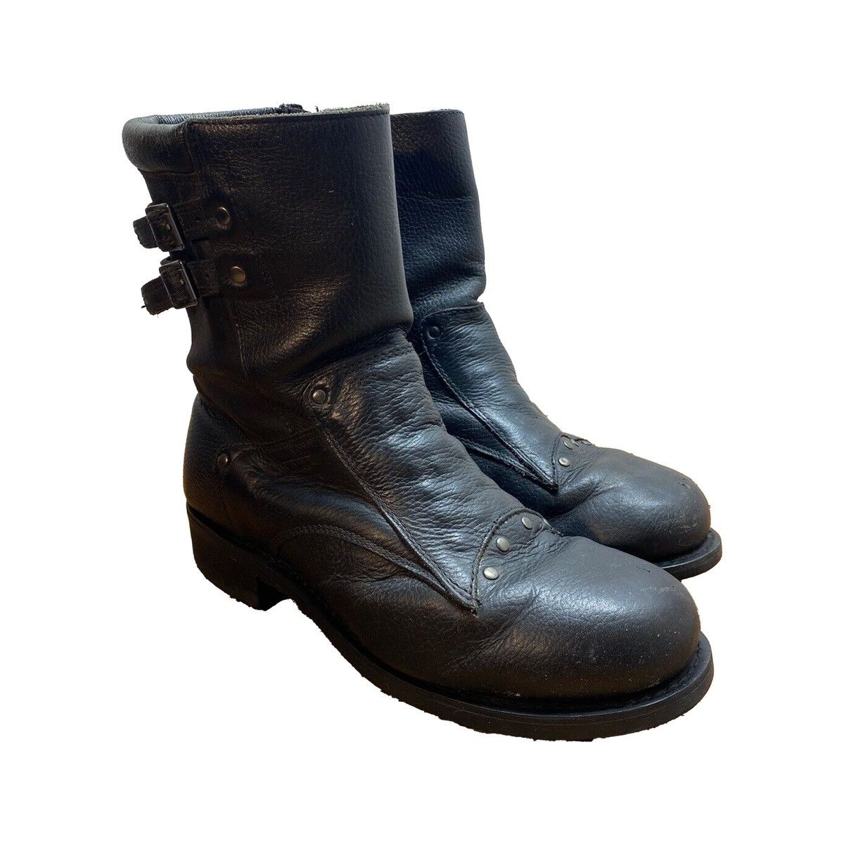 ★ Xelement Motorcycle Leather Dual Zipper Riding Boots