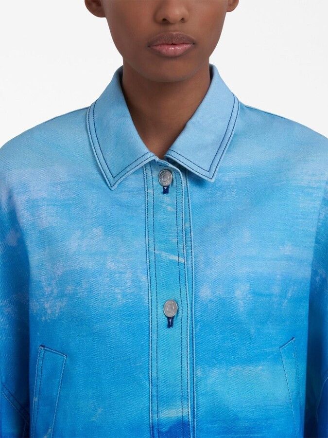 Marni o1srvl11e0624 Denim Jacket in Blue Size L / US 10 / IT 46 - 5 Thumbnail