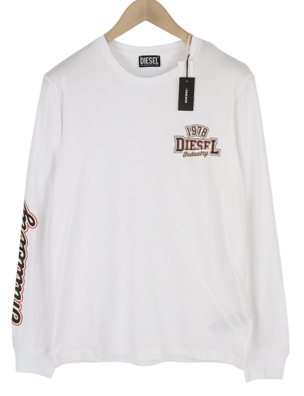 Diesel T-DIEGOS-LS-K27 L White Cotton Tricot T-Shirt 40989 Size US L / EU 52-54 / 3 - 1 Thumbnail