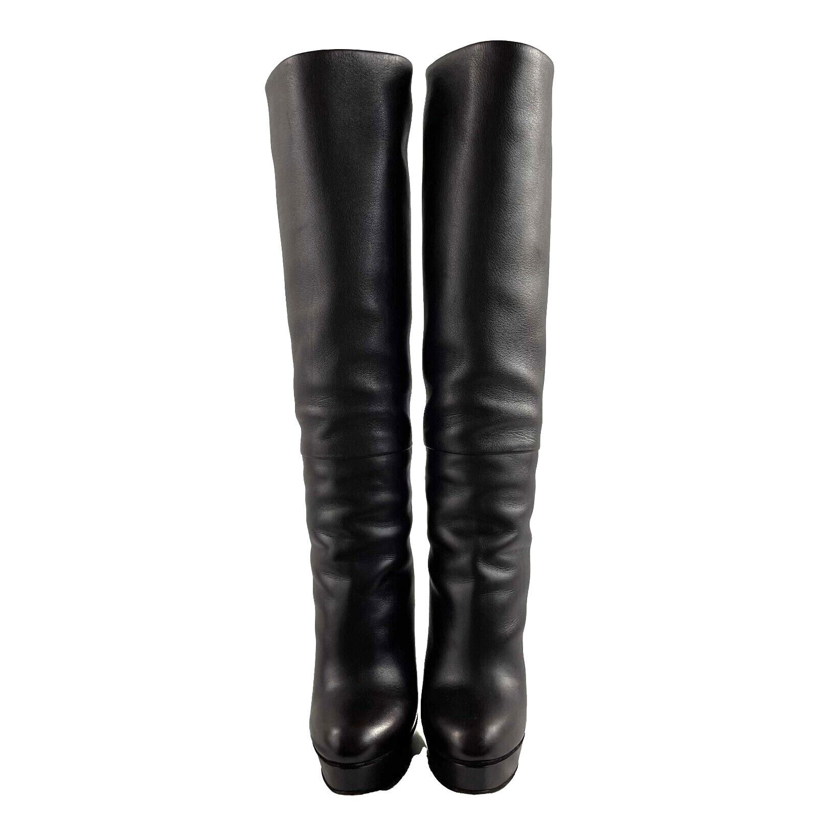 Gucci Leather Platform Knee High Boots IT 35.5 US 5.5 Brown