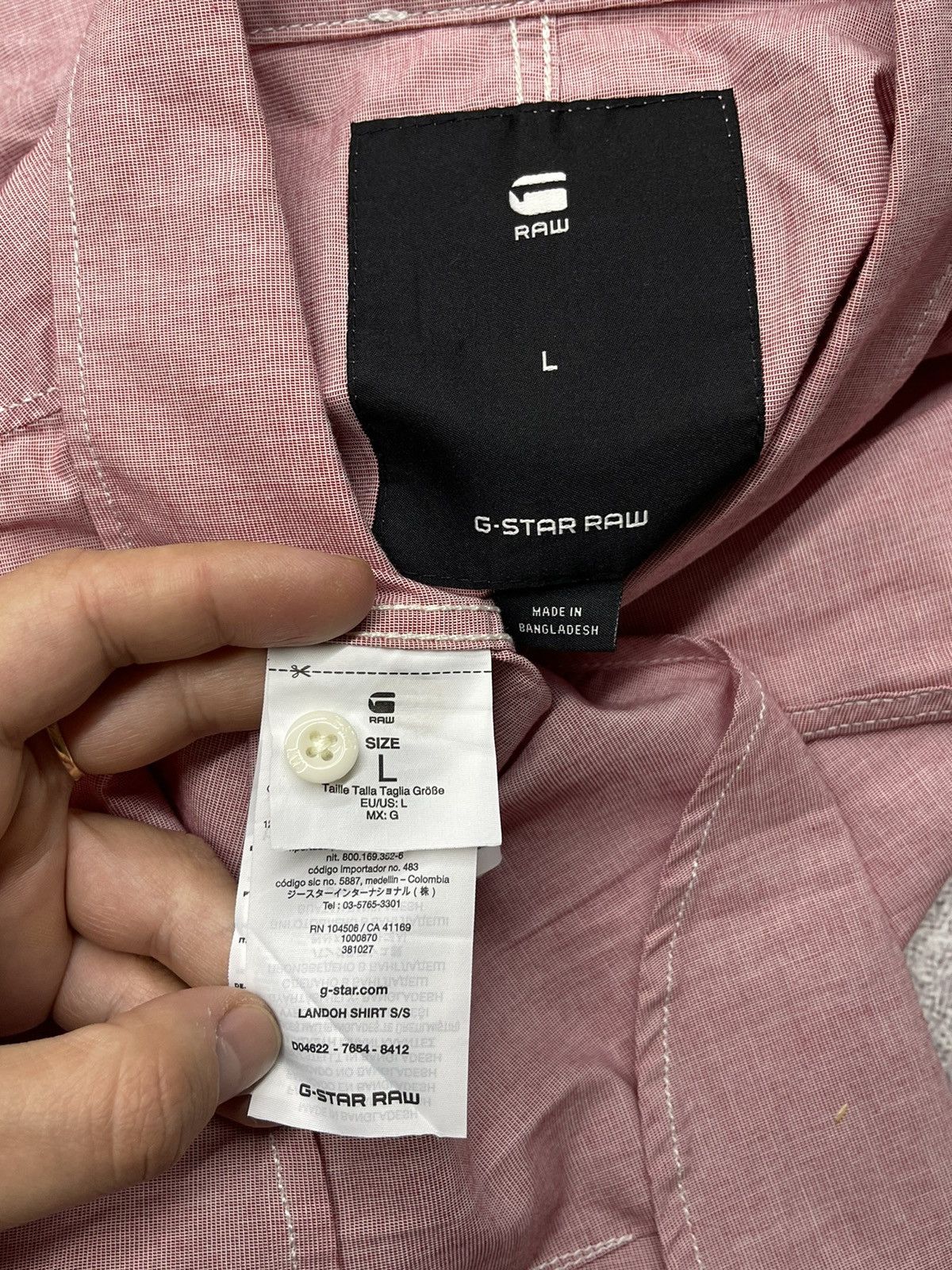 G-Star Mens G-Star Raw Landoh Shirt Pink Size L Size US L / EU 52-54 / 3 - 7 Thumbnail