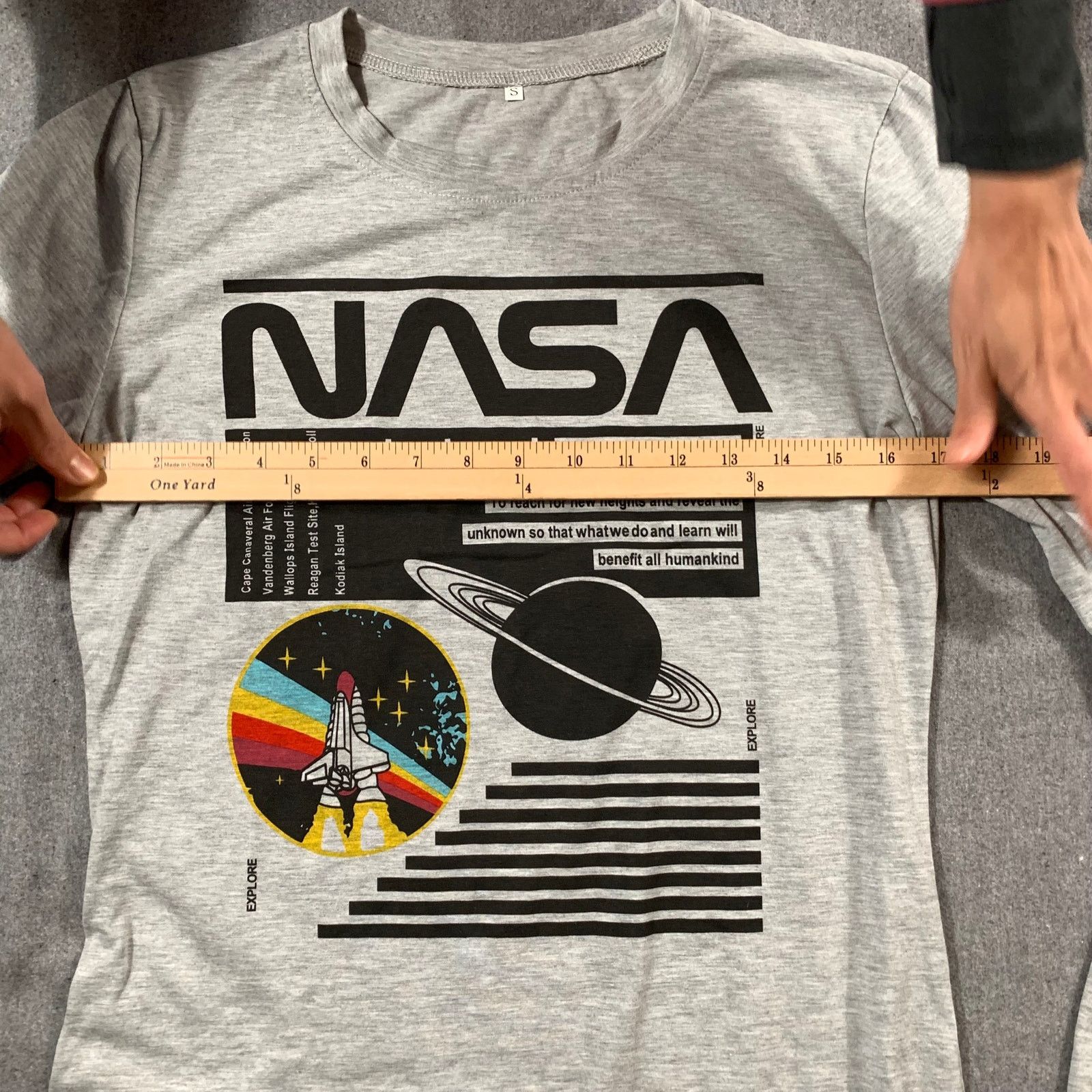 NASA NASA Shirt Women Small Gray Casual Long Sleeve T Shirt Size S / US 4 / IT 40 - 7 Thumbnail
