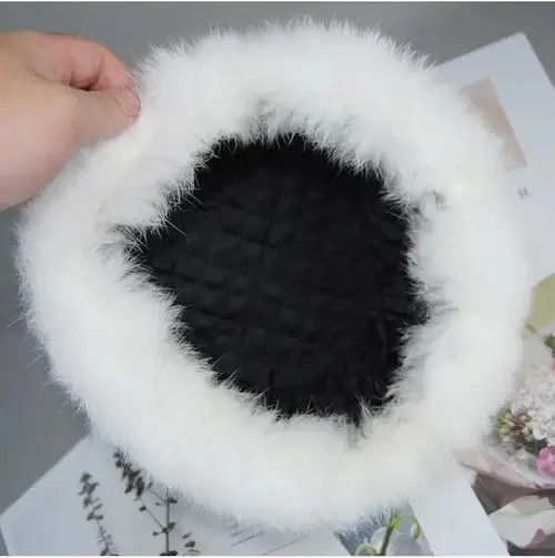 VIBE Warm Natural Rabbit Fur Bomber Hat Size ONE SIZE - 4 Thumbnail