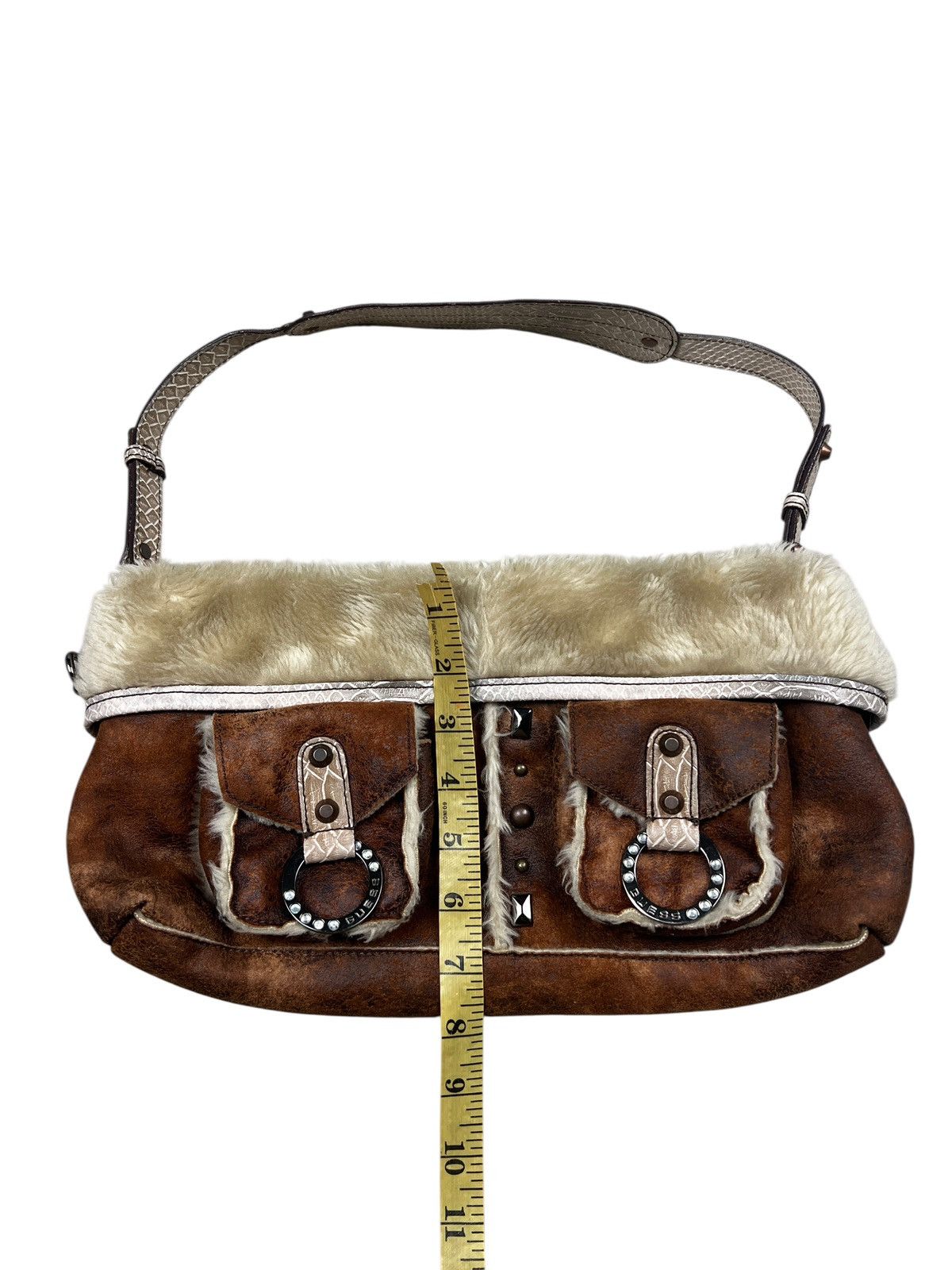 Guess Y2K Guess Vegan Leather Faux Fur Shoulder Bag Size ONE SIZE - 15 Thumbnail