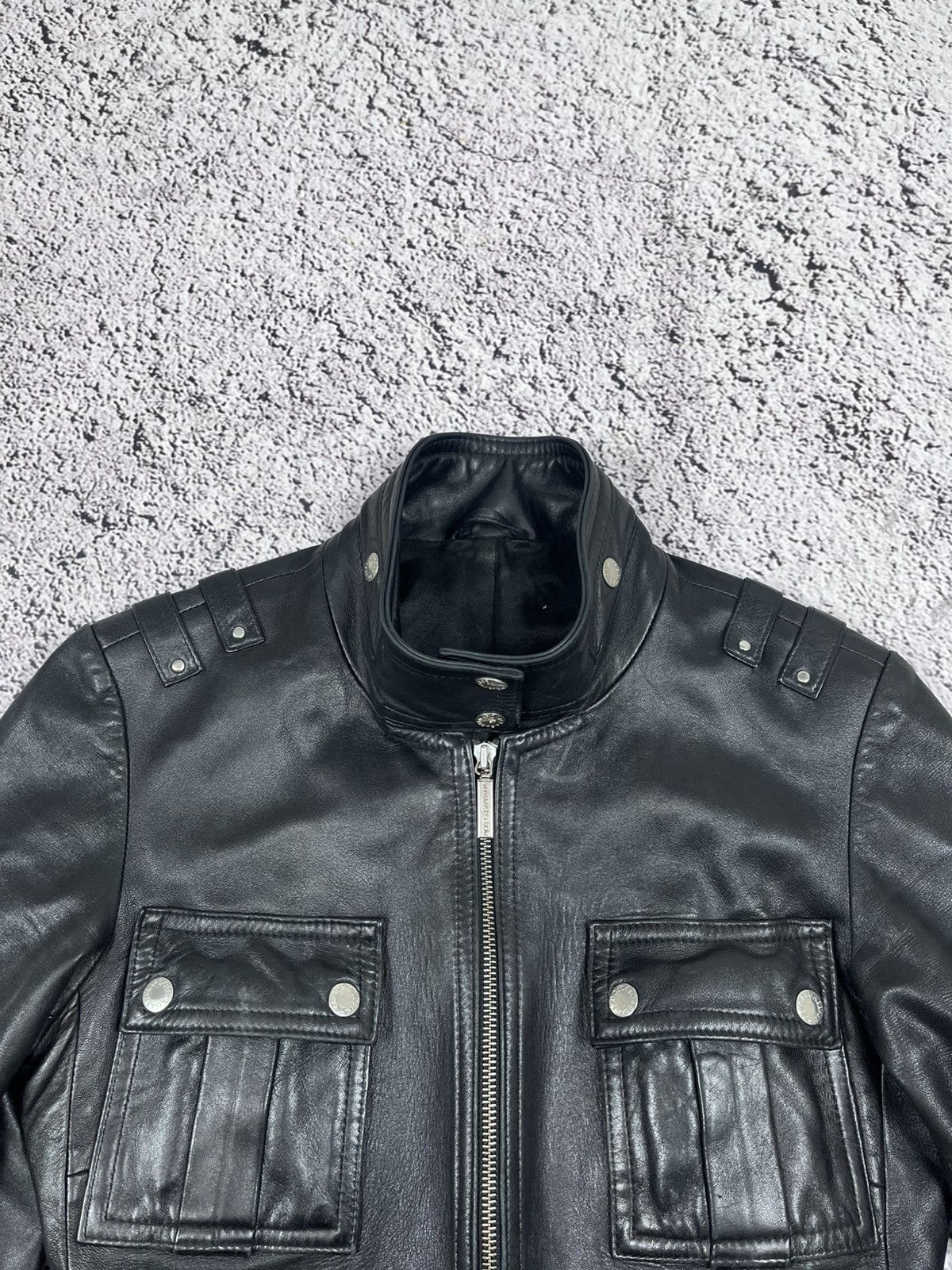 Leather Vintage D&G Style Leather Military jacket size S Avant Garde Size S / US 4 / IT 40 - 5 Thumbnail