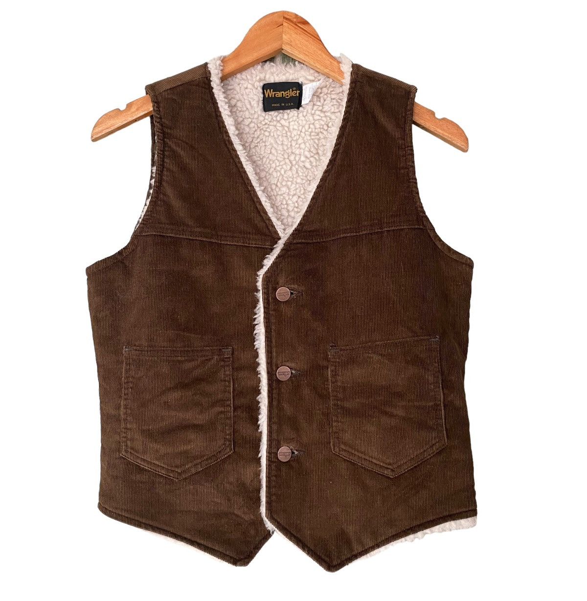 Designer × Vintage × Wrangler Vintage Coudroy Wrangler Vest Button Jacket Winter Size US XS / EU 42 / 0 - 1 Thumbnail