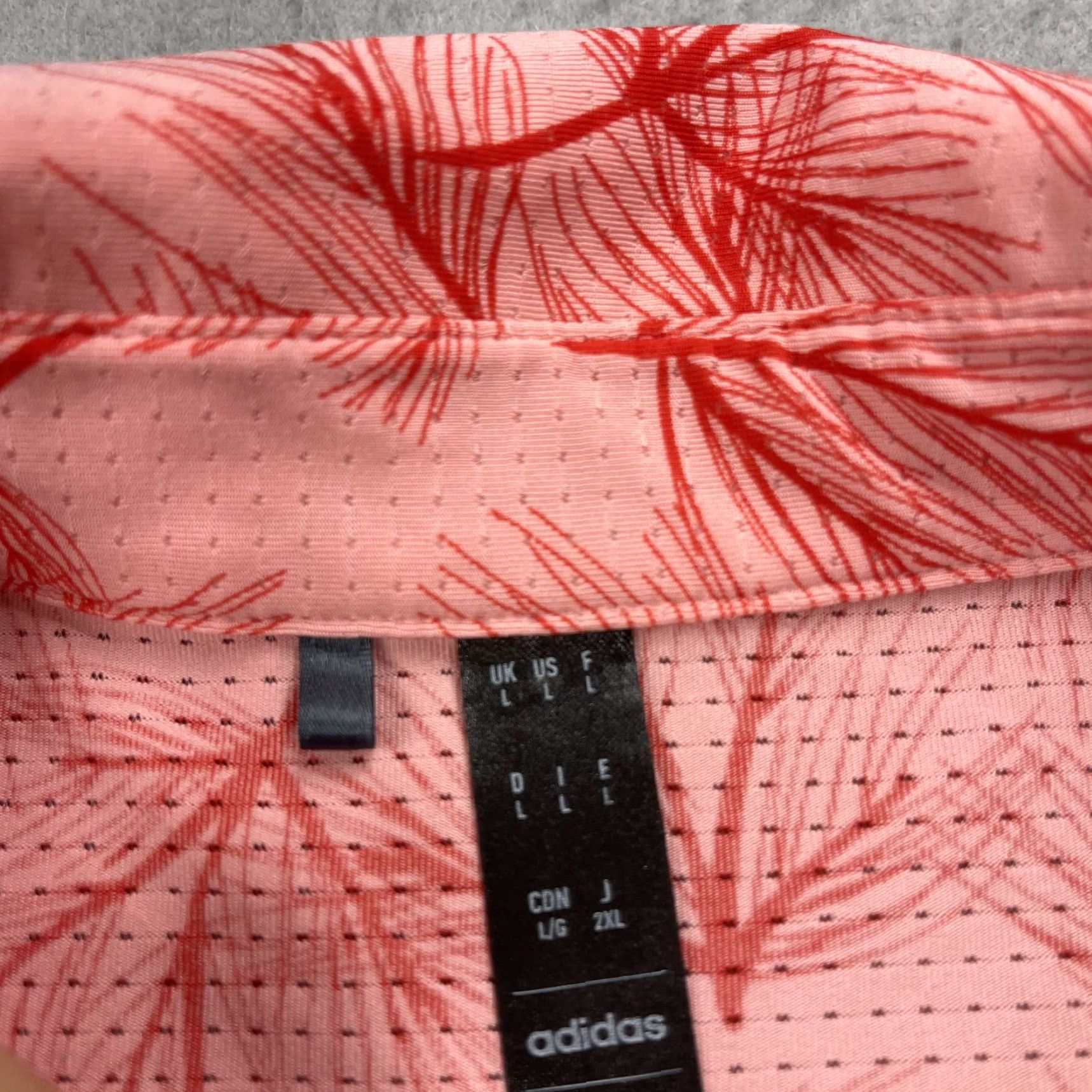 Adidas adidas Golf Polo Shirt Mens Large Pink Floral Quail Hollow Golf Polo Shirt Mens Large Pink Floral Adidas Abstract AOP Top 100 Size US L / EU 52-54 / 3 - 4 Thumbnail