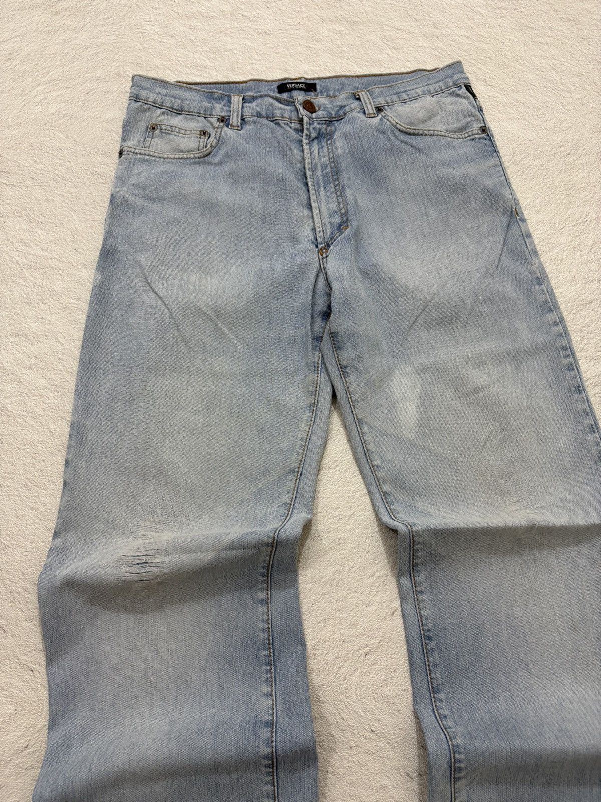 Versace Jeans Couture 2000s Versace distressed Luxury Wash Denim Size US 31 - 2 Thumbnail