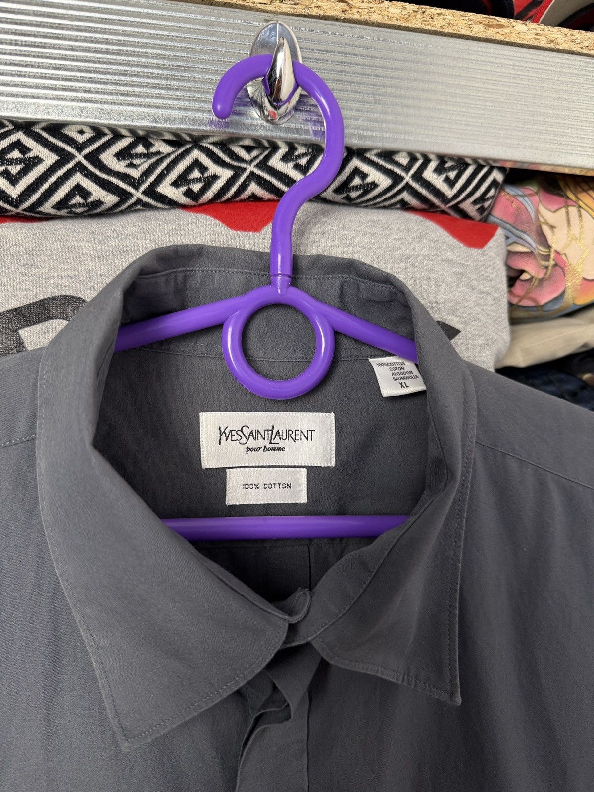 Yves Saint Laurent Yves Saint Laurent YSL Short Sleeve Shirt Button Up Size US XL / EU 56 / 4 - 5 Thumbnail