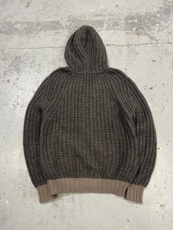 Armani Collezioni Armani Collezioni Wool Cable Knit Grey Zip-Up Hoodie Size US S / EU 44-46 / 1 - 8 Thumbnail