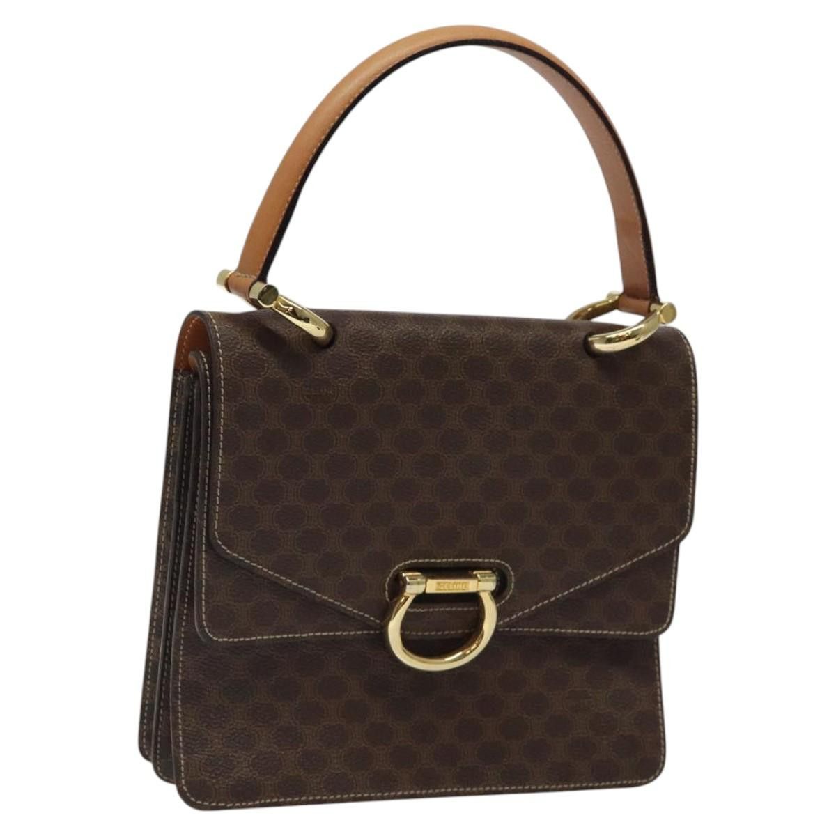 Celine CELINE Macadam Canvas Hand Bag Pvc Leather Brown Gold Size ONE SIZE - 1 Thumbnail
