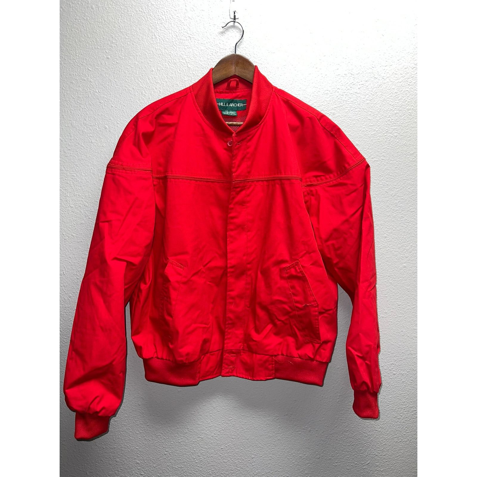 Vintage Vintage Hill & Archer Red Jacket Full Zip Nylon Coat 90s L Size US L / EU 52-54 / 3 - 1 Thumbnail